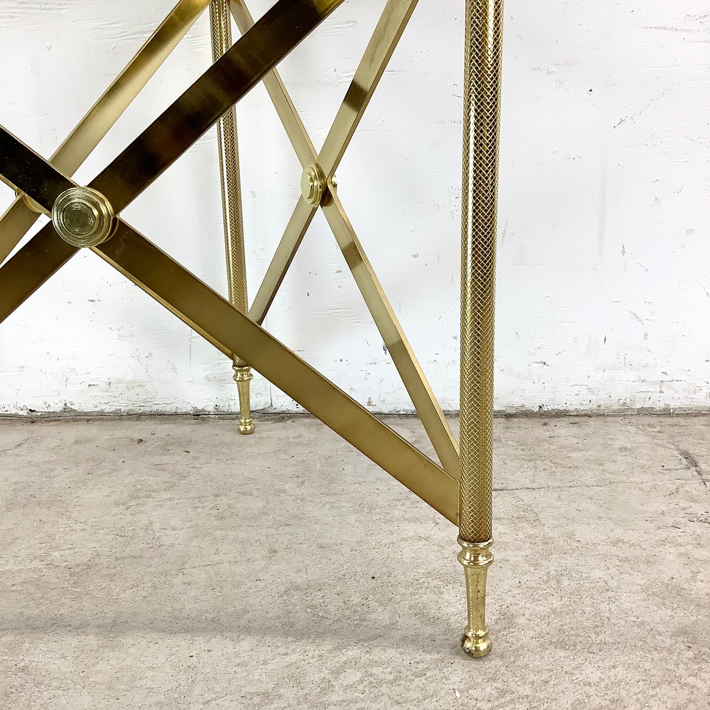 Maison Jansen Inspired Brass & Glass Side Table