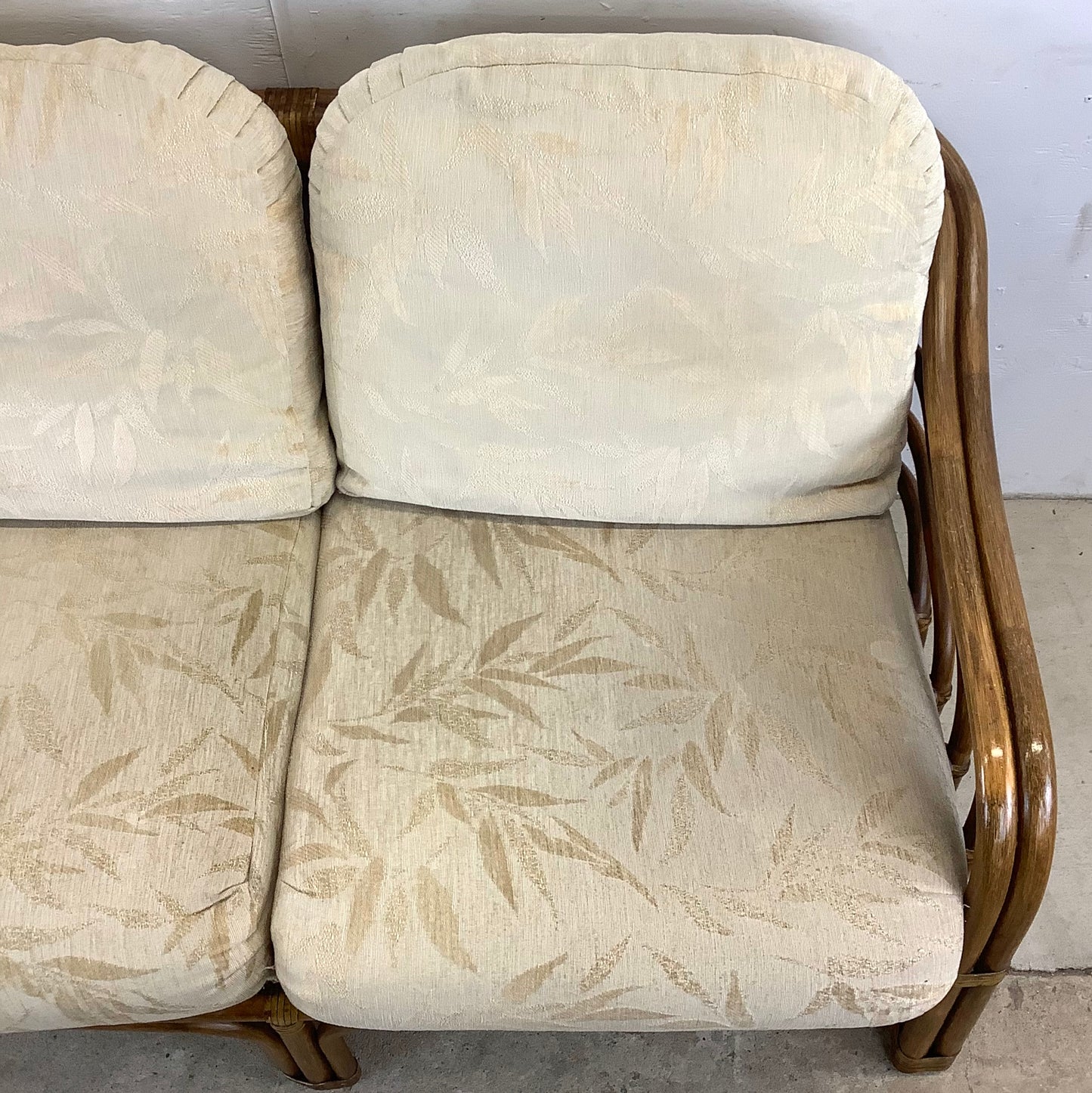 Vintage Coastal Rattan Loveseat