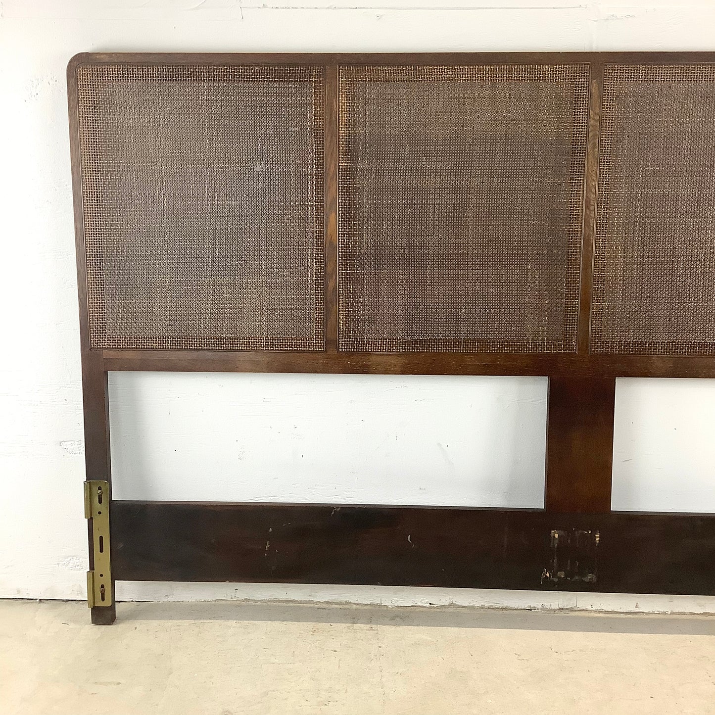 Mid-Century Cane Front Headboard- King Size
