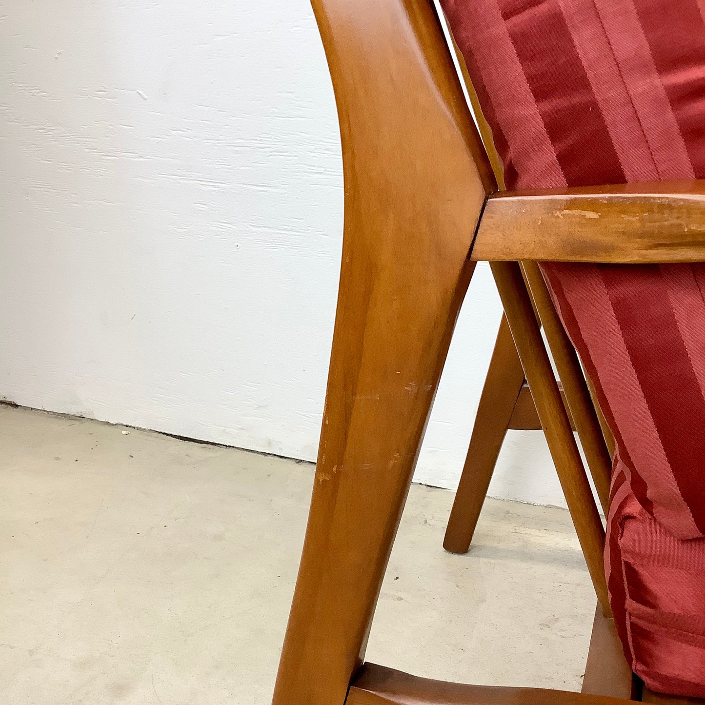 Pair Mid-Century Walnut Frame Lounge Chairs