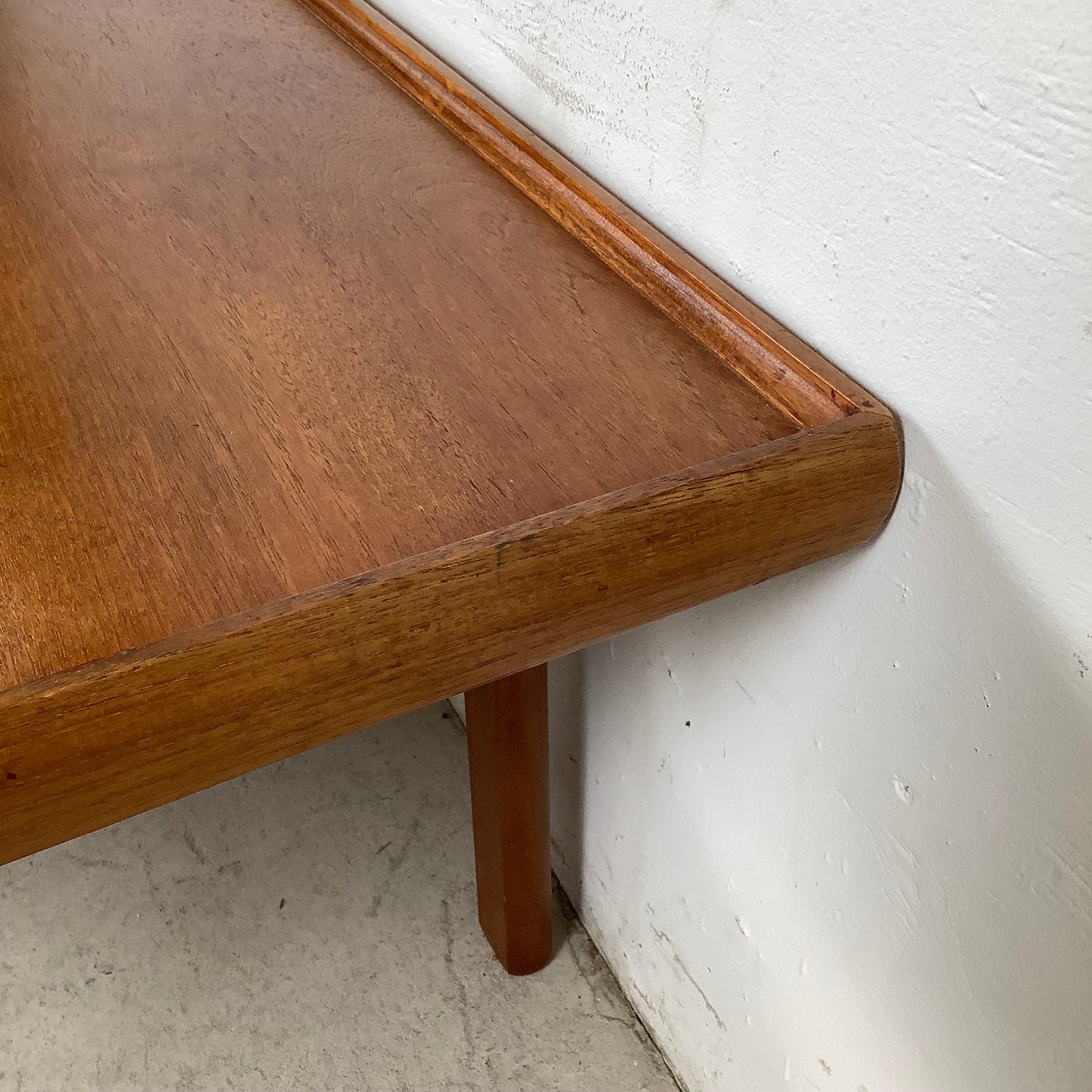 Scandinavian Modern Teak Raised Edge Coffee Table
