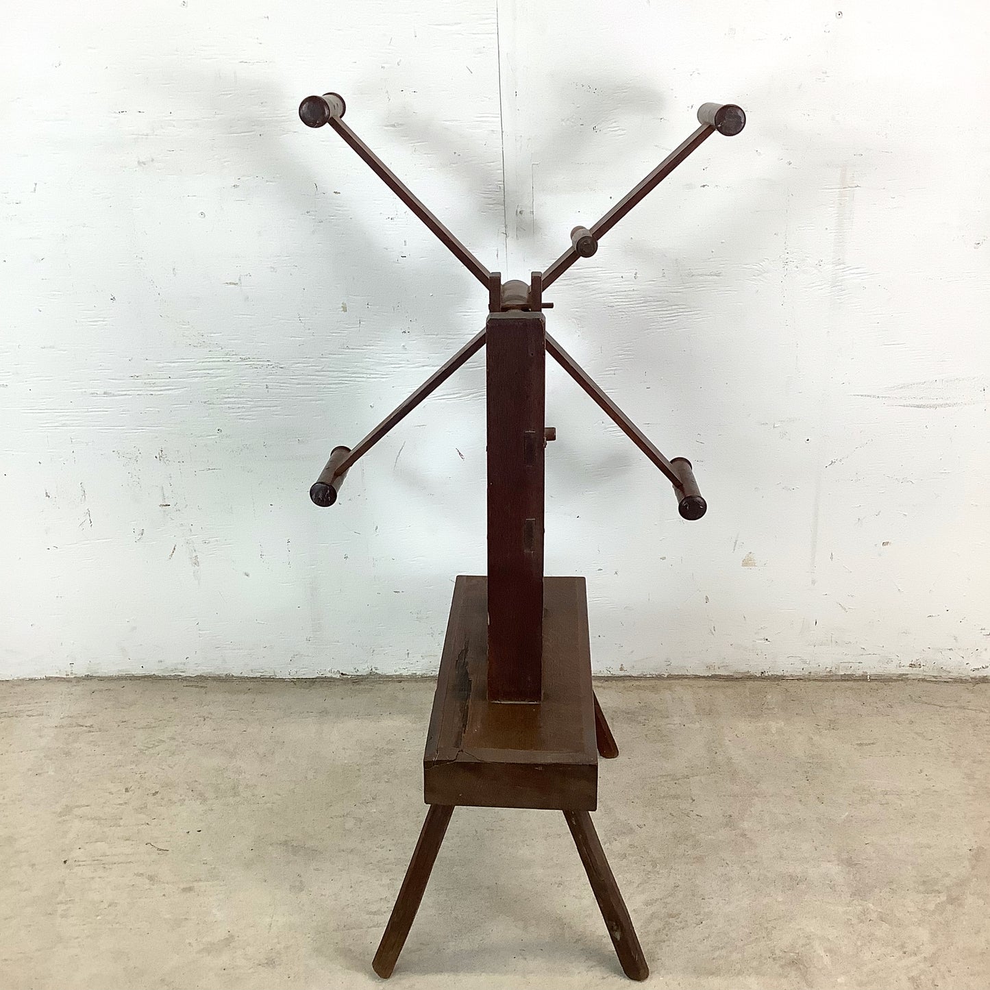 Vintage Wooden Yarn Winder – Functional Folk Sculpture