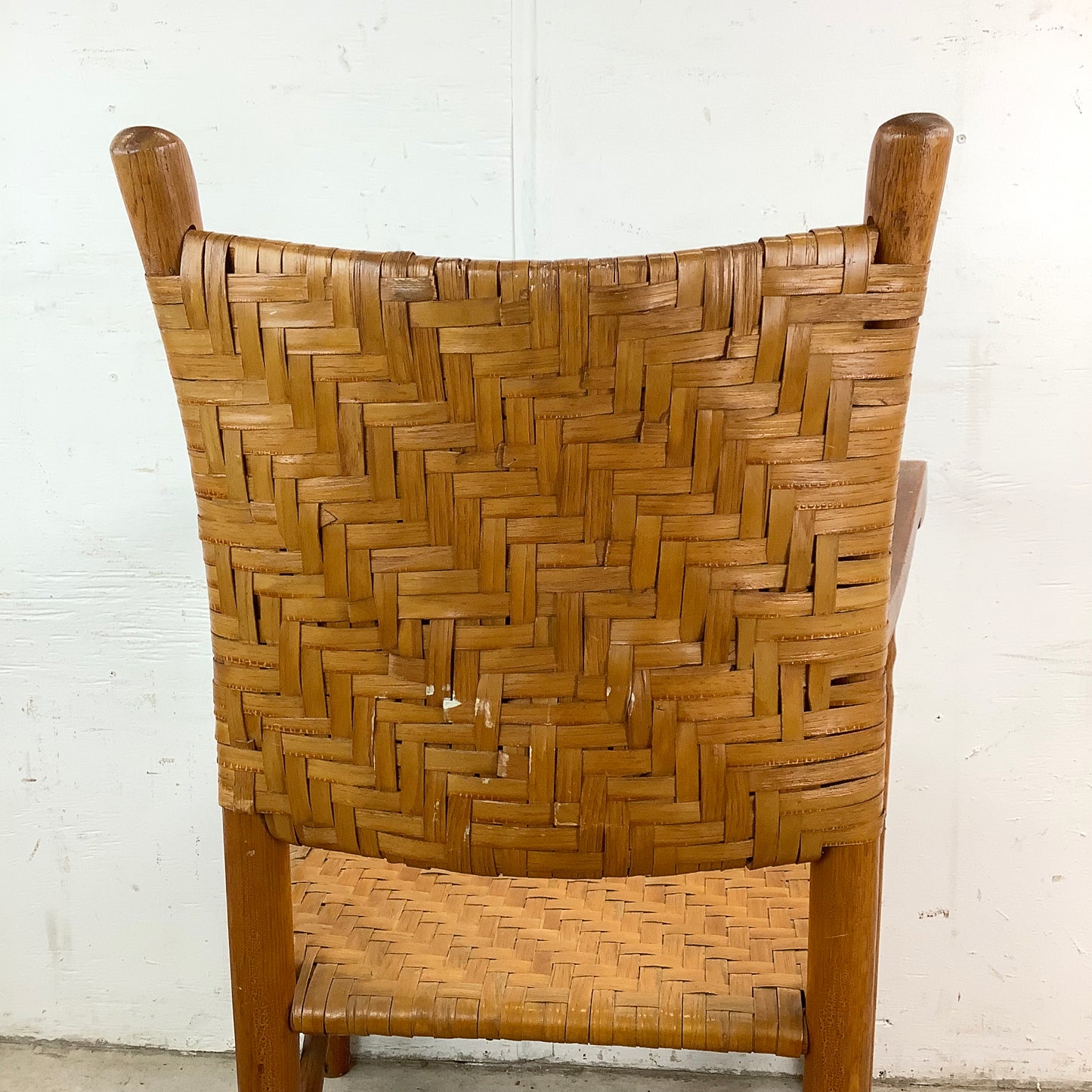 Rustic Vintage Rattan Back Armchair