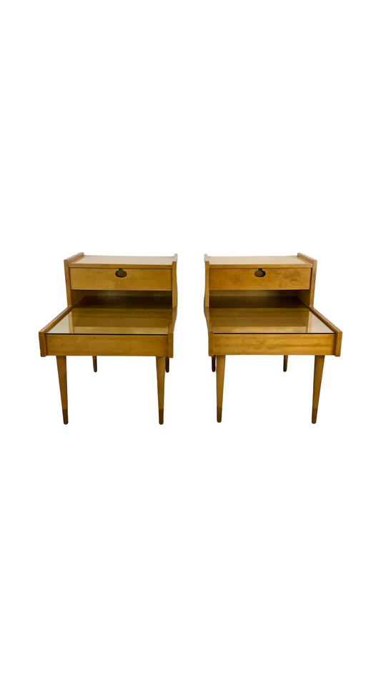 Mid-Century Two Tier Nightstands attr. Edmond Spence