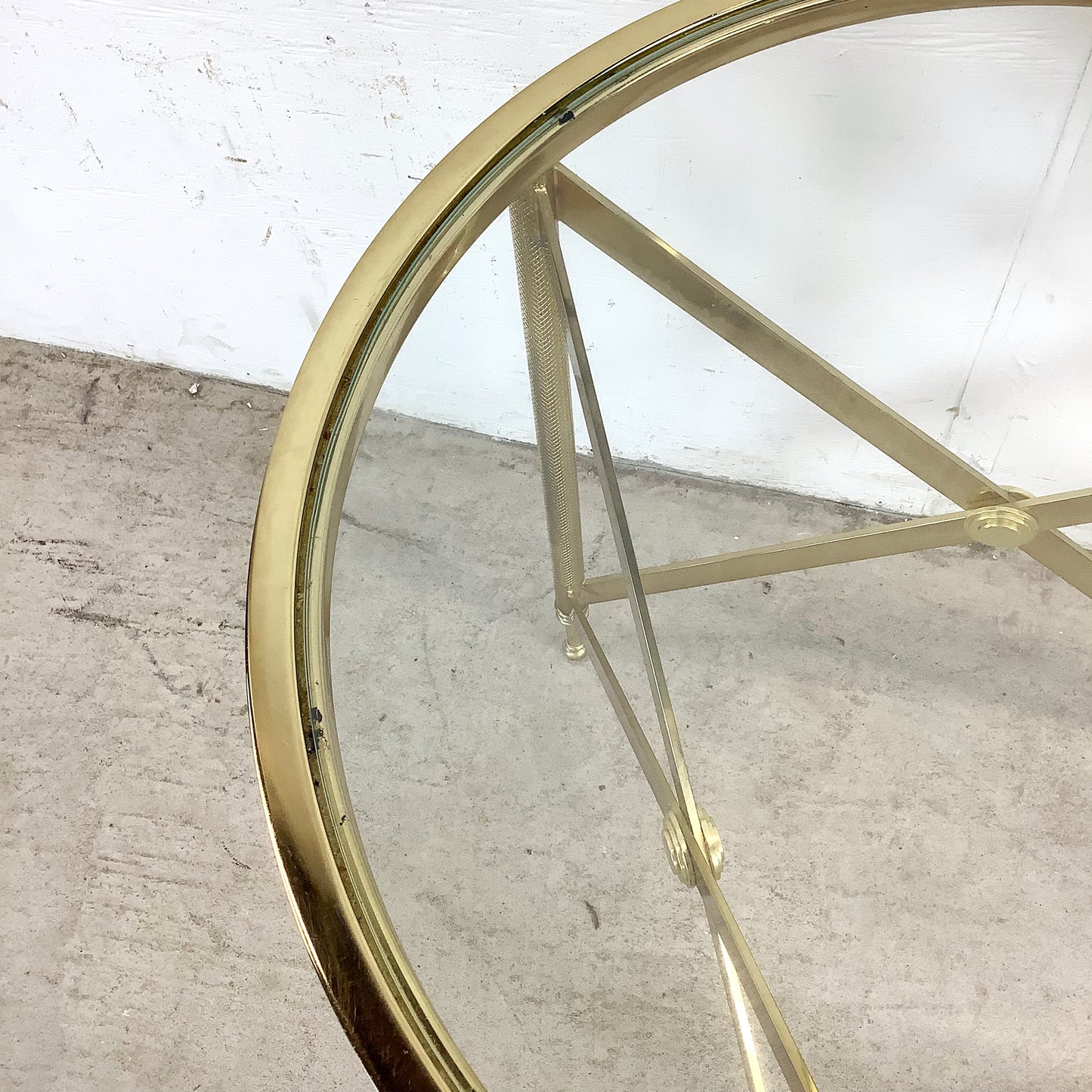 Maison Jansen Inspired Brass & Glass Side Table