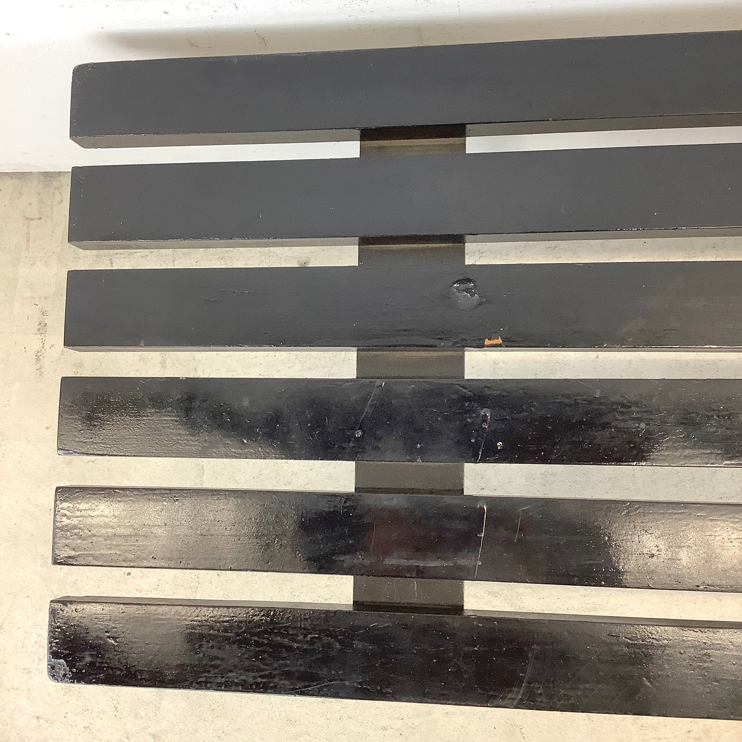 Vintage Modern Black Slat Coffee Table or Bench