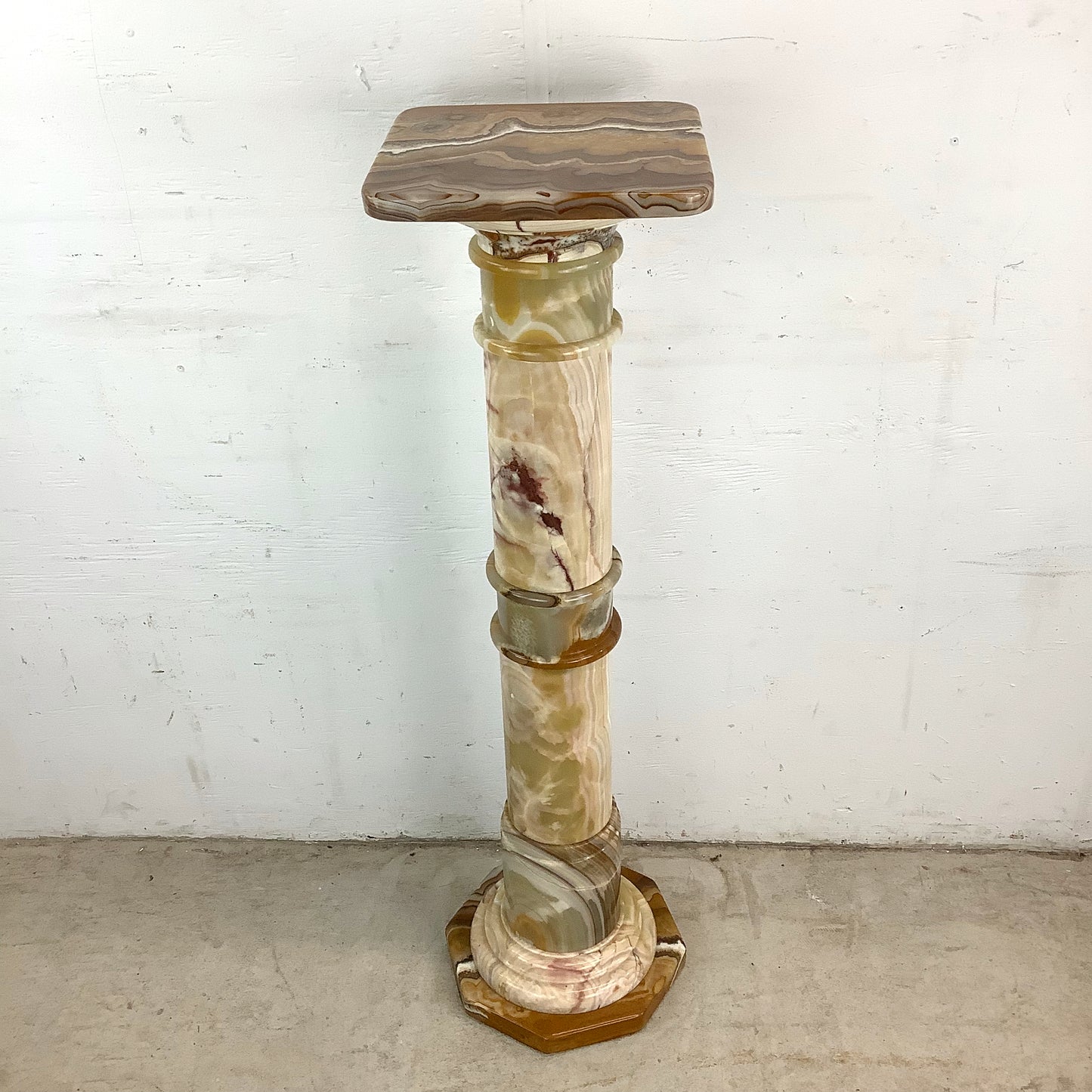 Vintage Column Pedestal with Vase