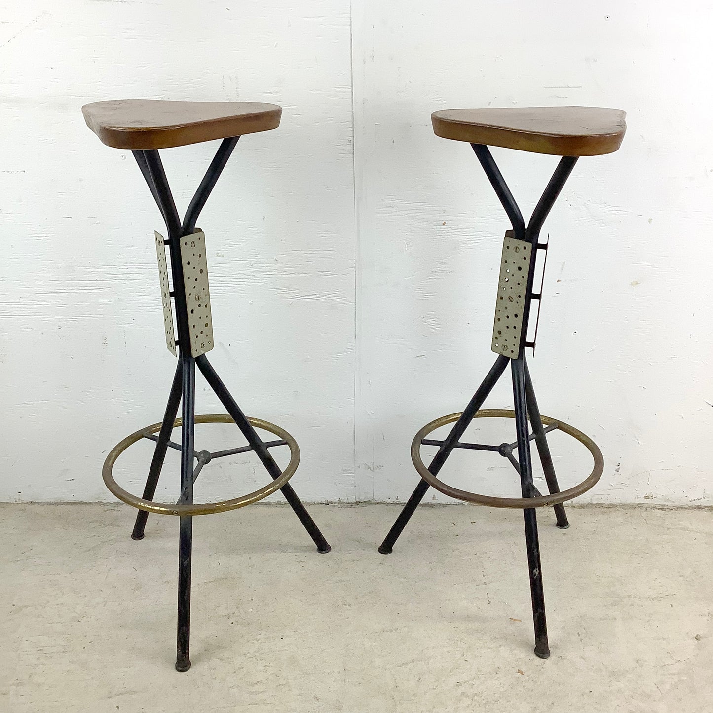 Pair Industrial Modern Barstools