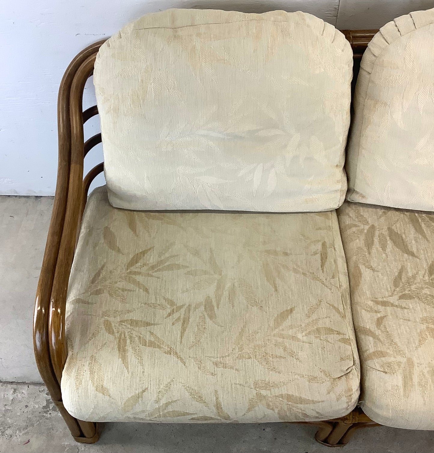 Vintage Coastal Rattan Loveseat