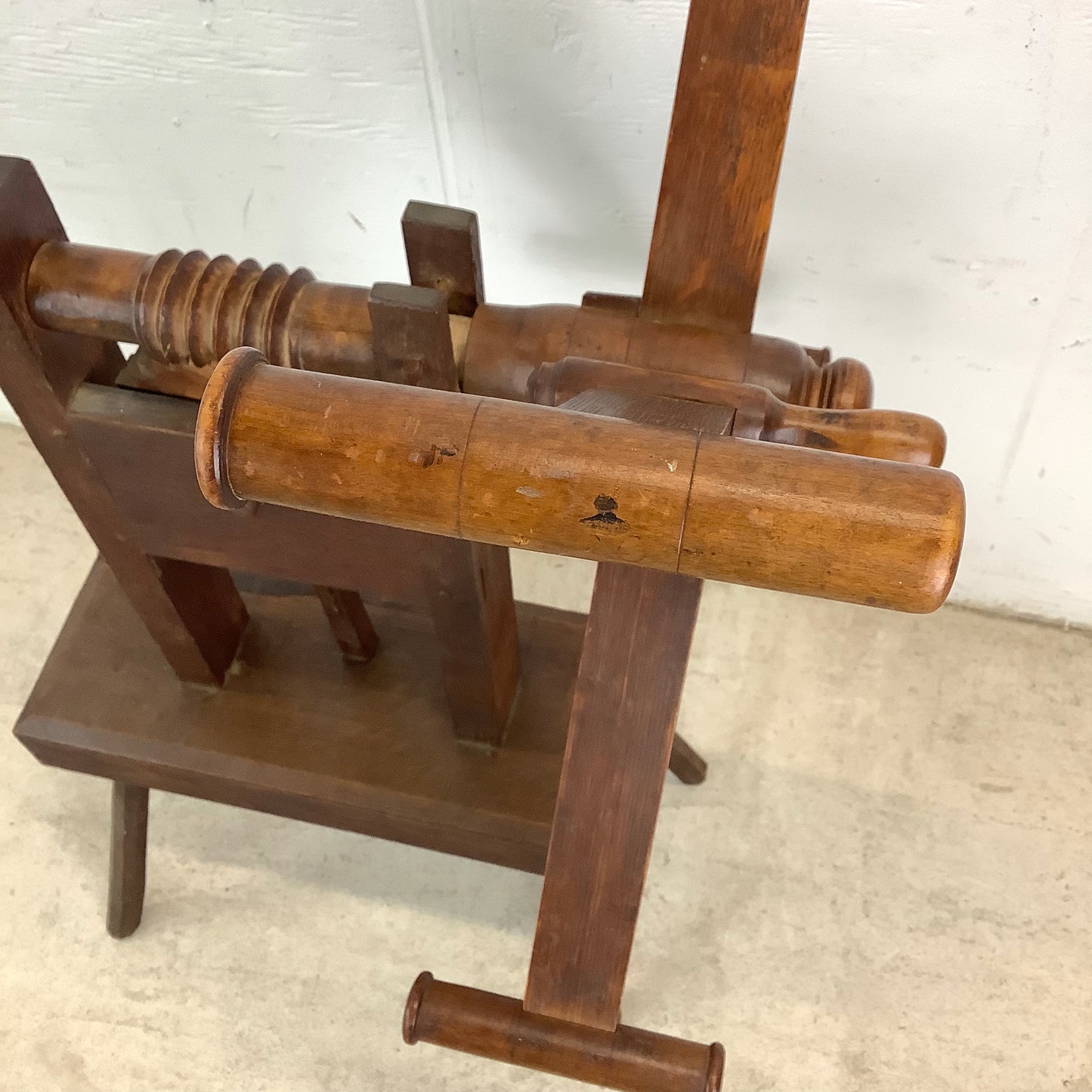 Vintage Wooden Yarn Winder – Functional Folk Sculpture