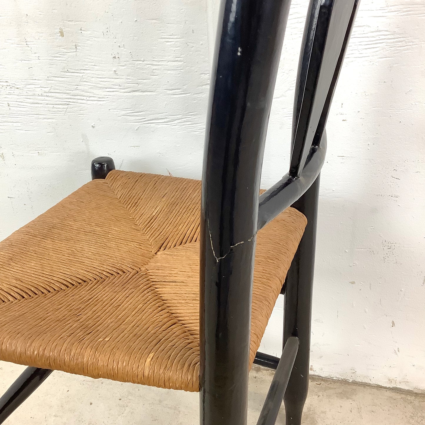Vintage Farmhouse Rush Seat Side Chair