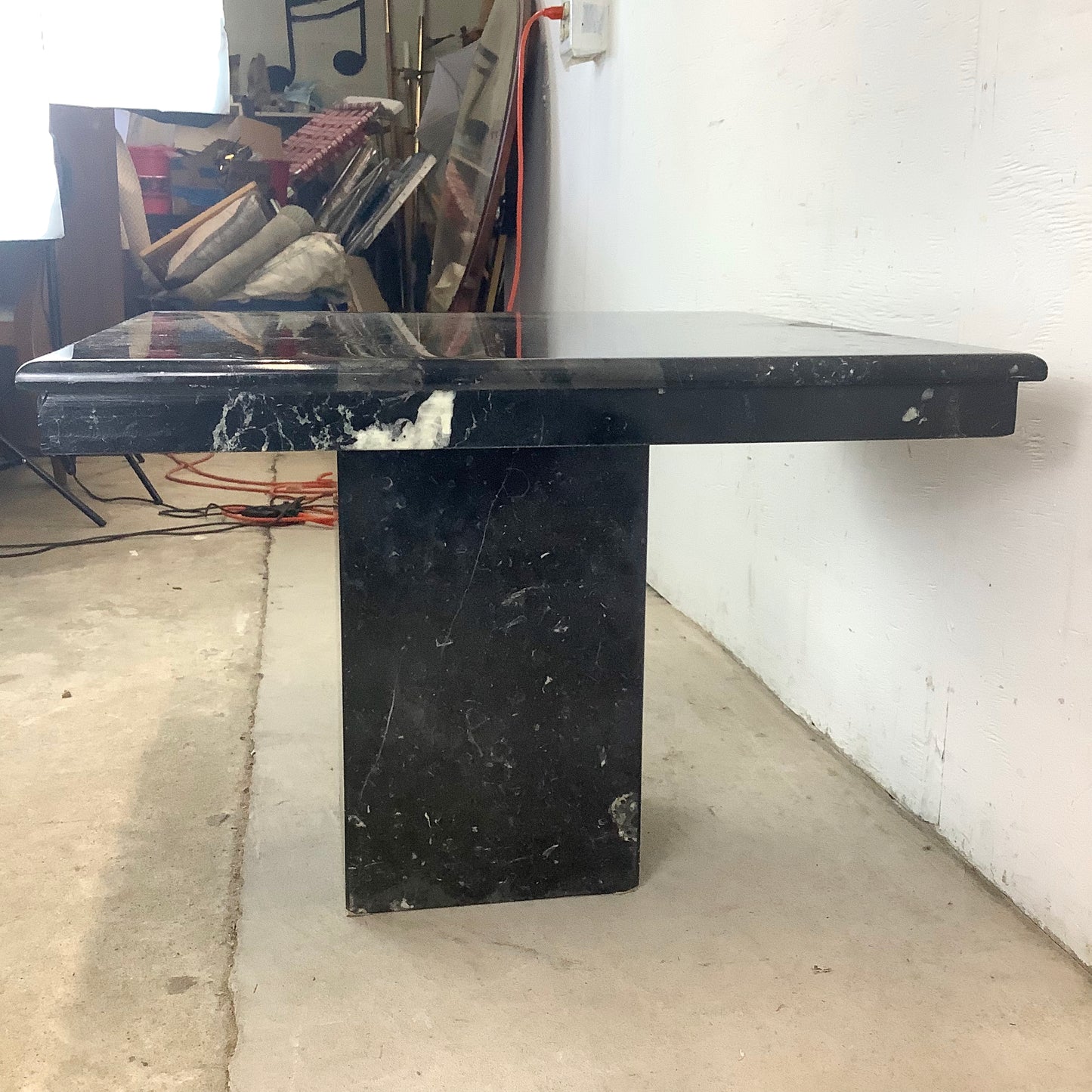 Nero Marquina Black Marble Square Side table