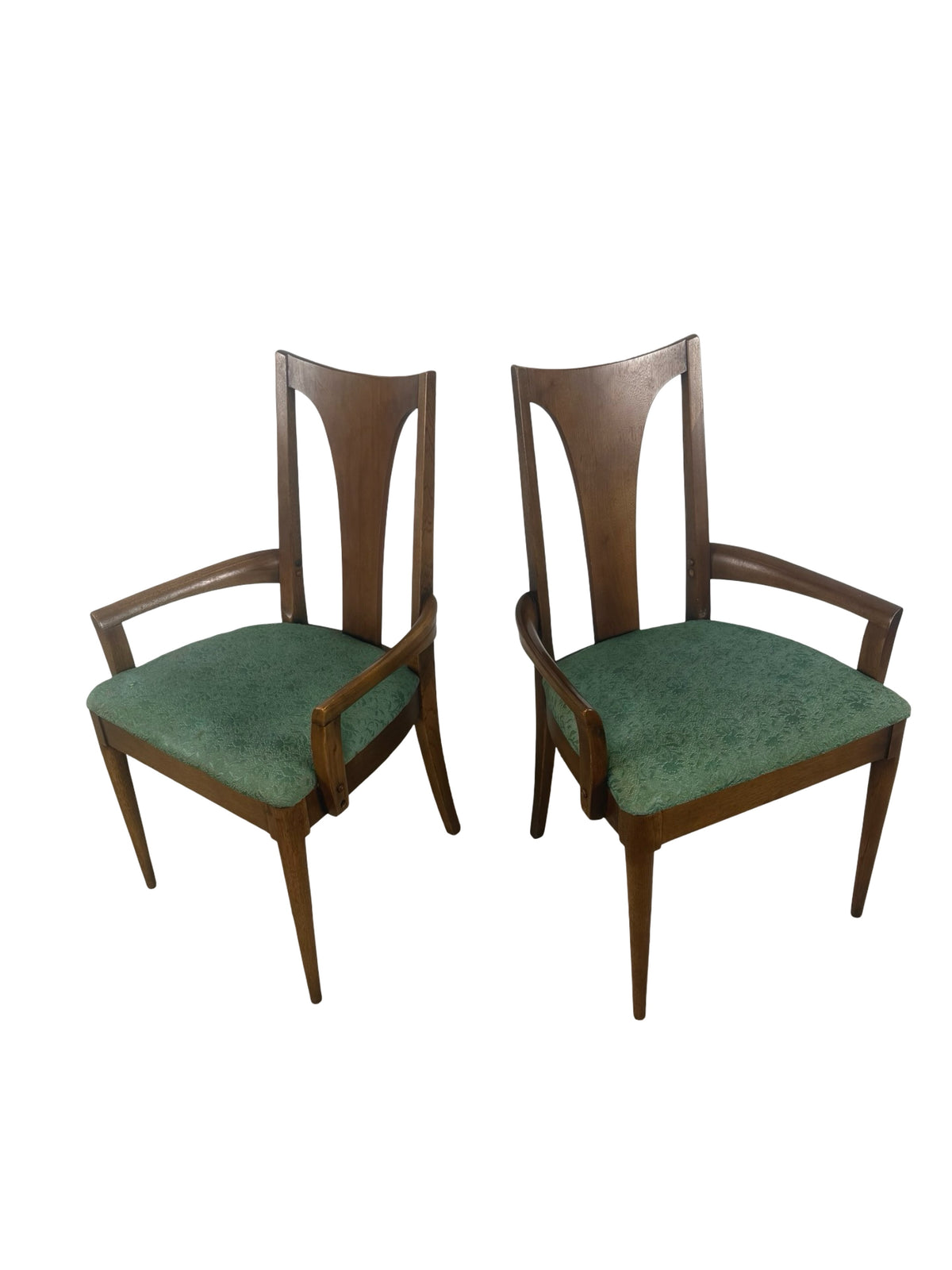 Vintage Broyhill / Lenoir Chair Company Sculptural High-Back Armchairs – Pair