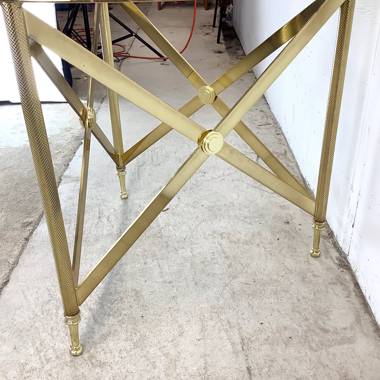 Maison Jansen Inspired Brass & Glass Side Table
