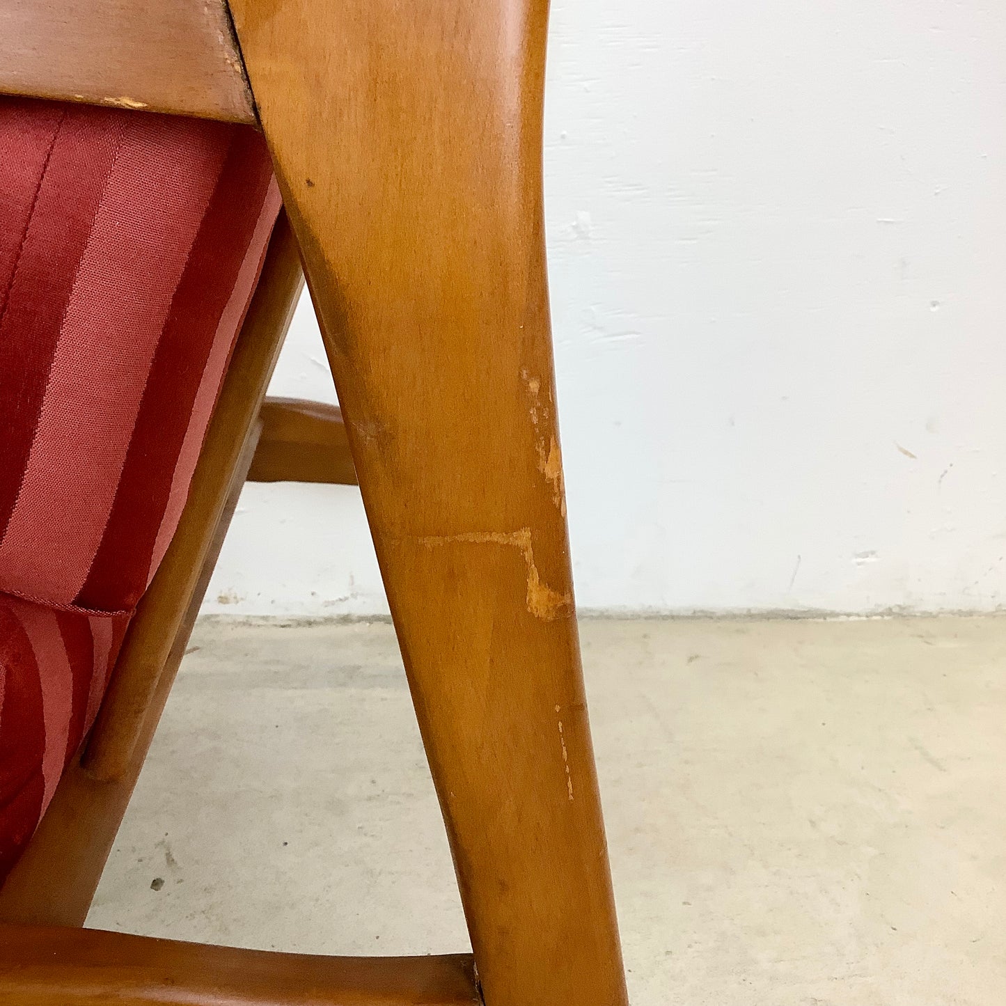 Pair Mid-Century Walnut Frame Lounge Chairs
