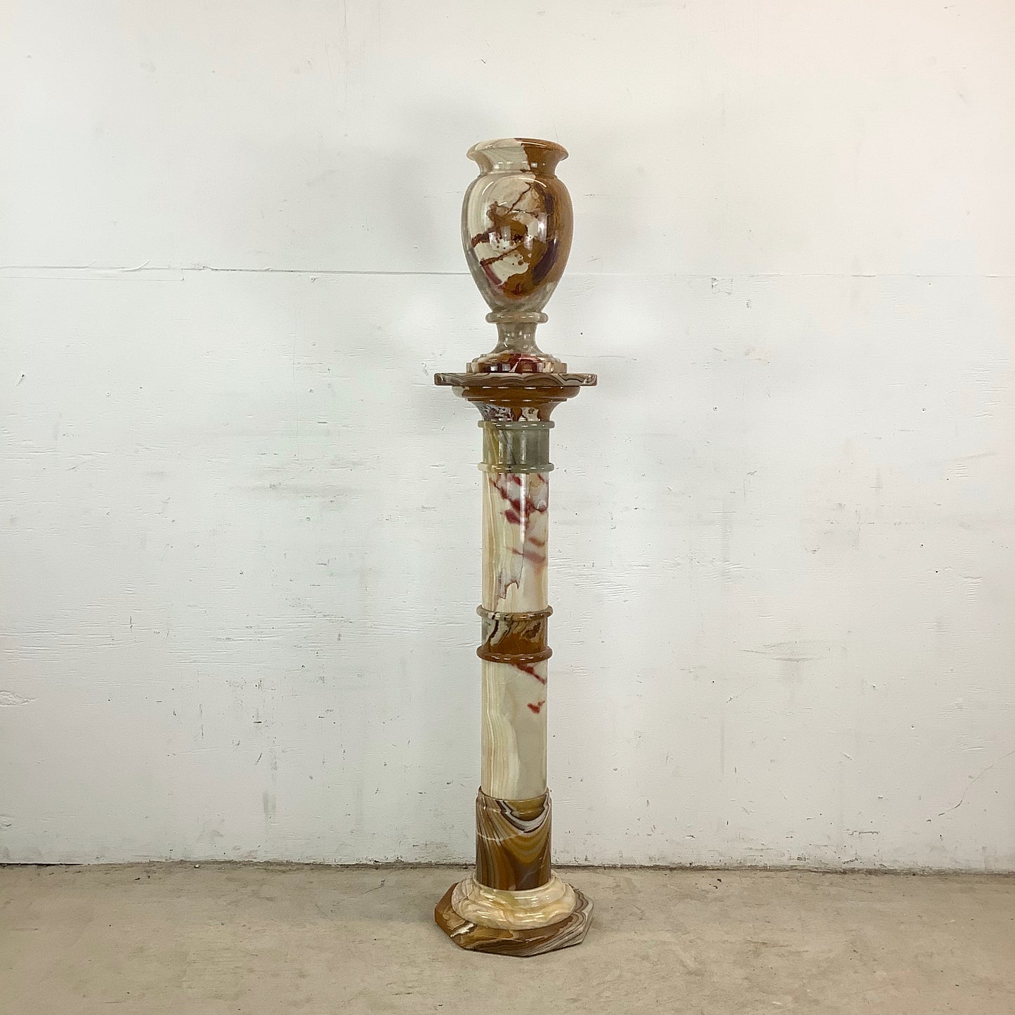 Vintage Column Pedestal with Vase