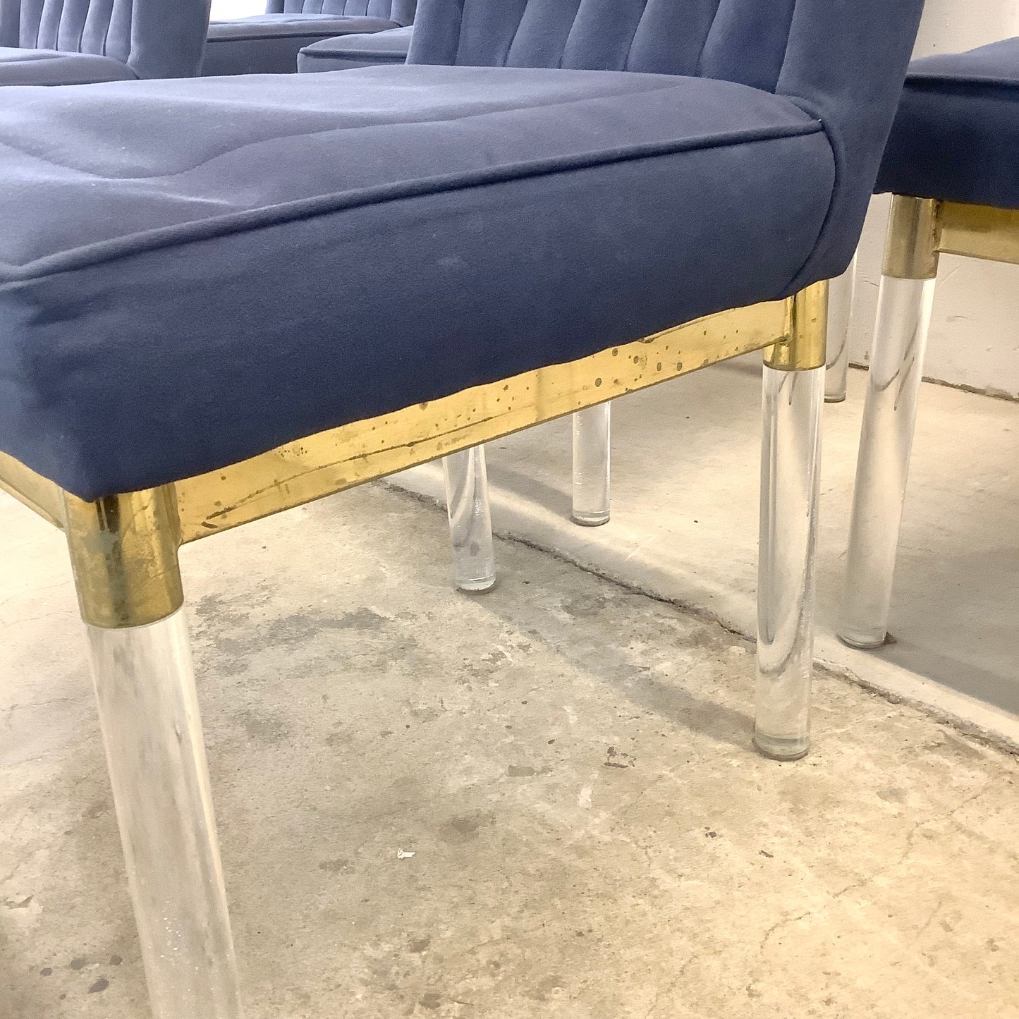 Vintage Modern Dining Chairs w/ Lucite Legs by Charles Hollis Jones- Six