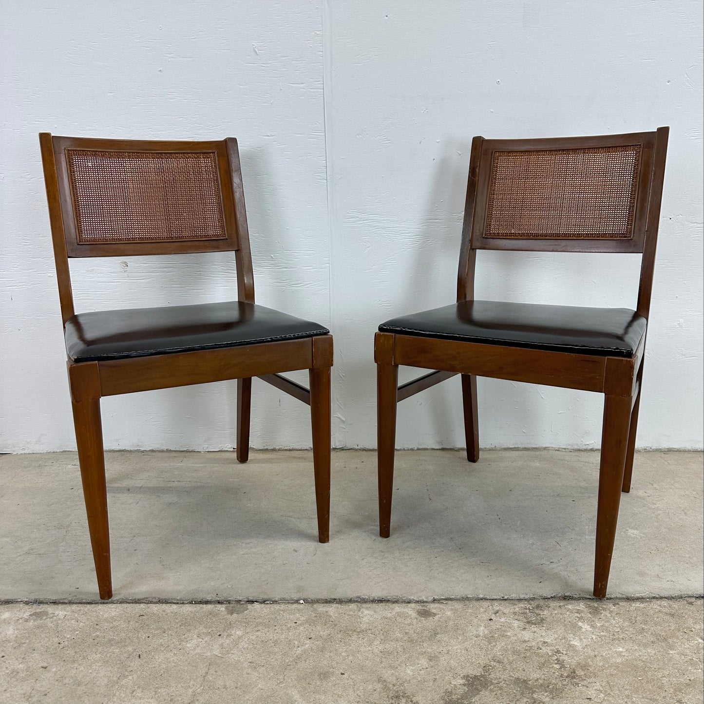 Mid-Century Cane Back Dining Chairs after Jens Risom