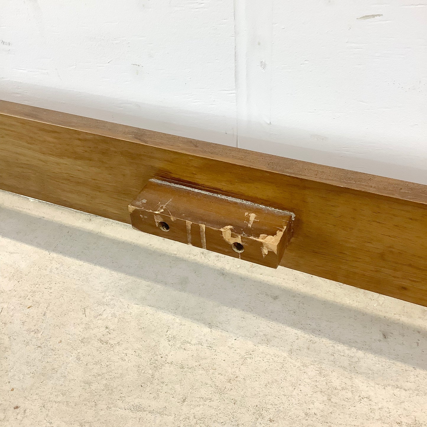 Mid-Century Walnut and Cane Headboard- King Size
