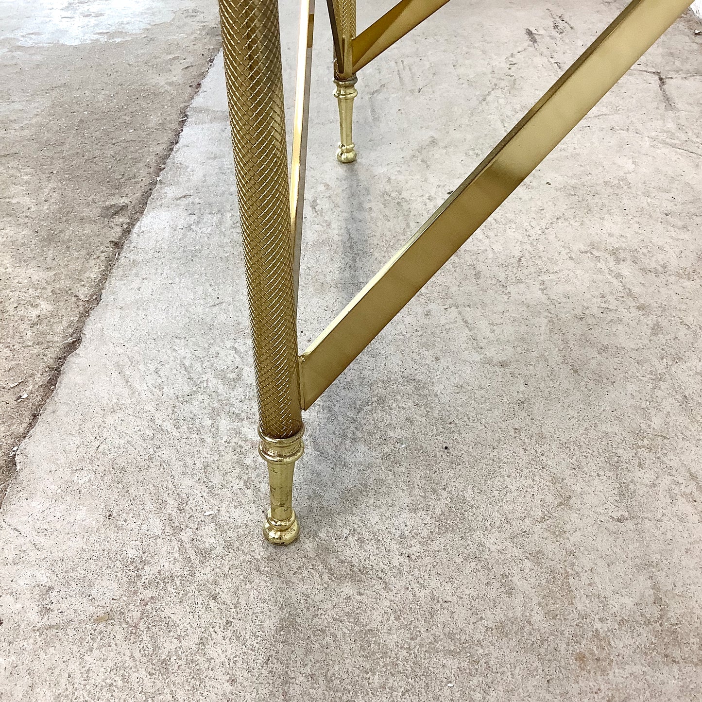 Maison Jansen Inspired Brass & Glass Side Table