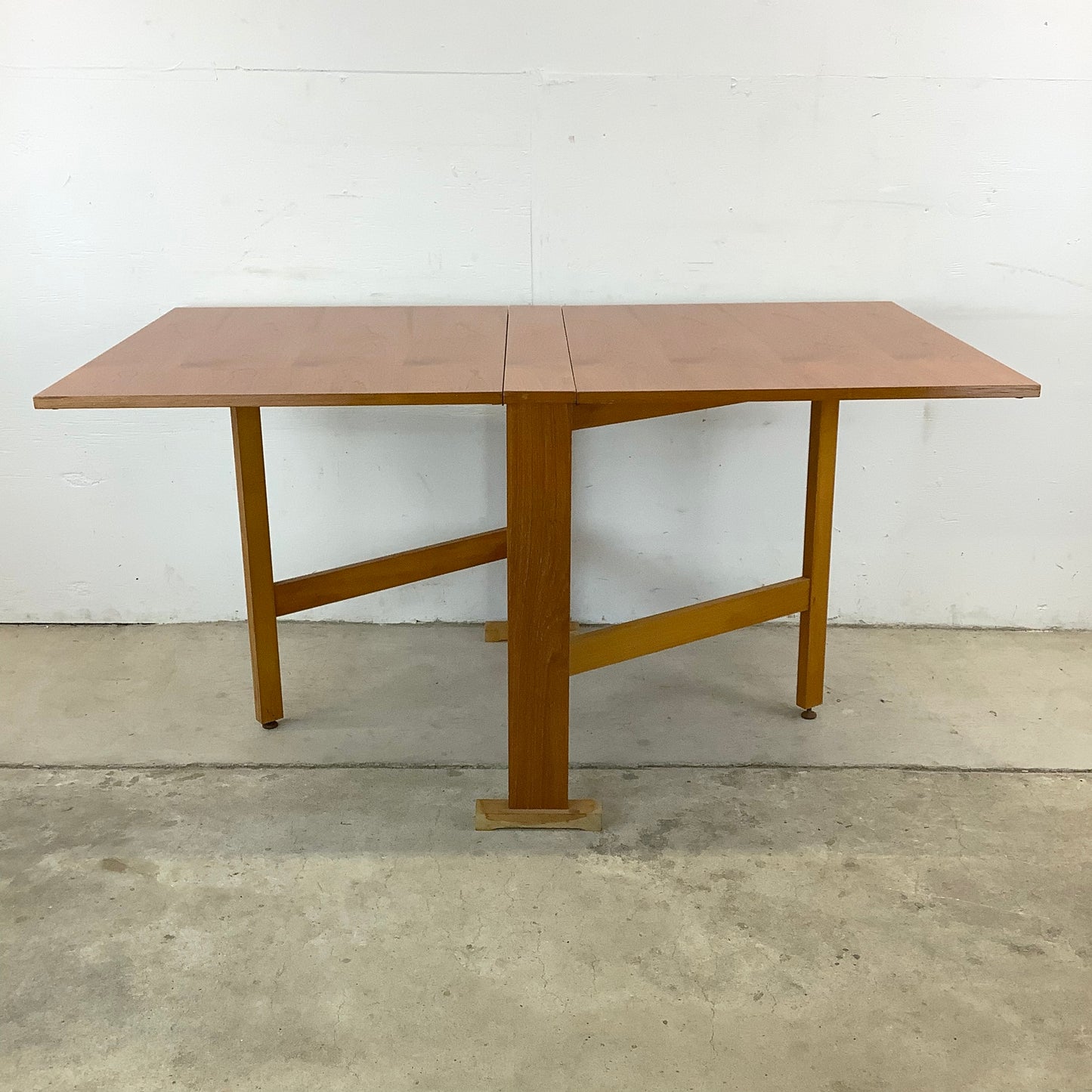 Petite Danish Modern Drop Leaf Teak Dining Table