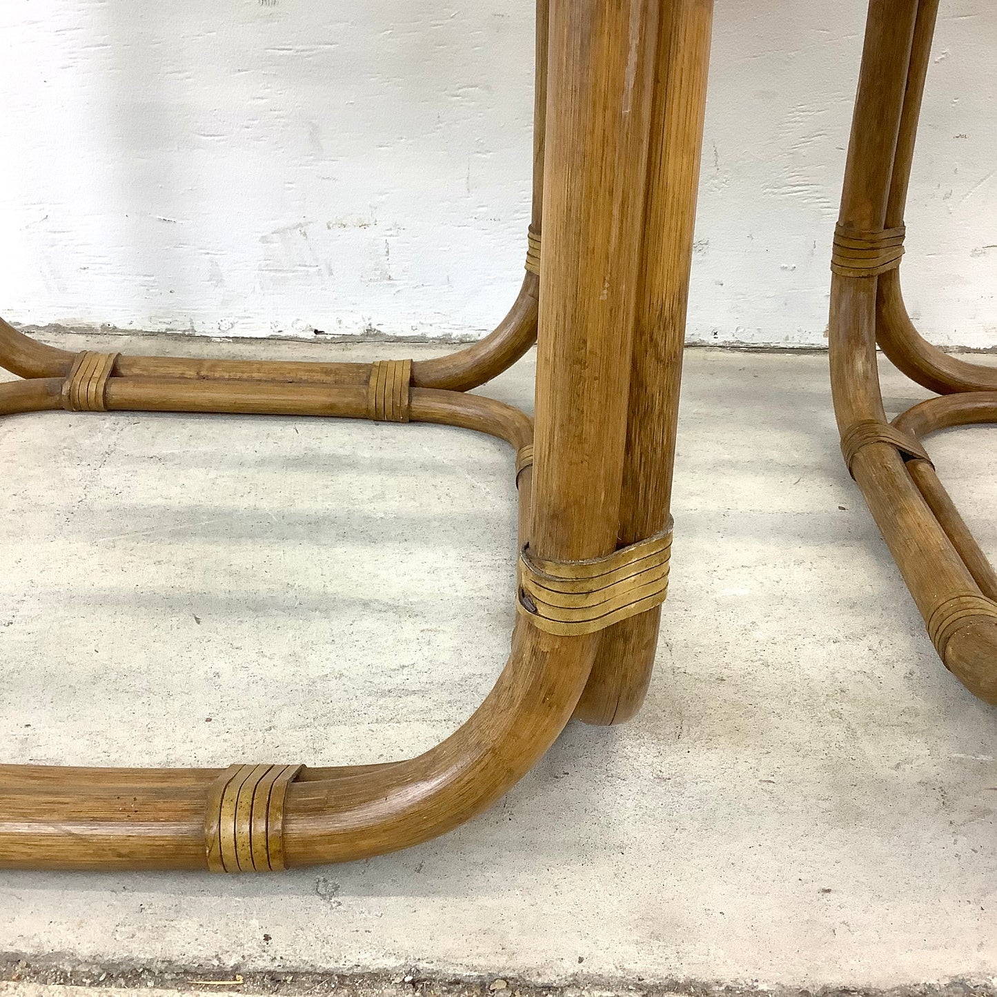 Pair Vintage Rattan End Tables