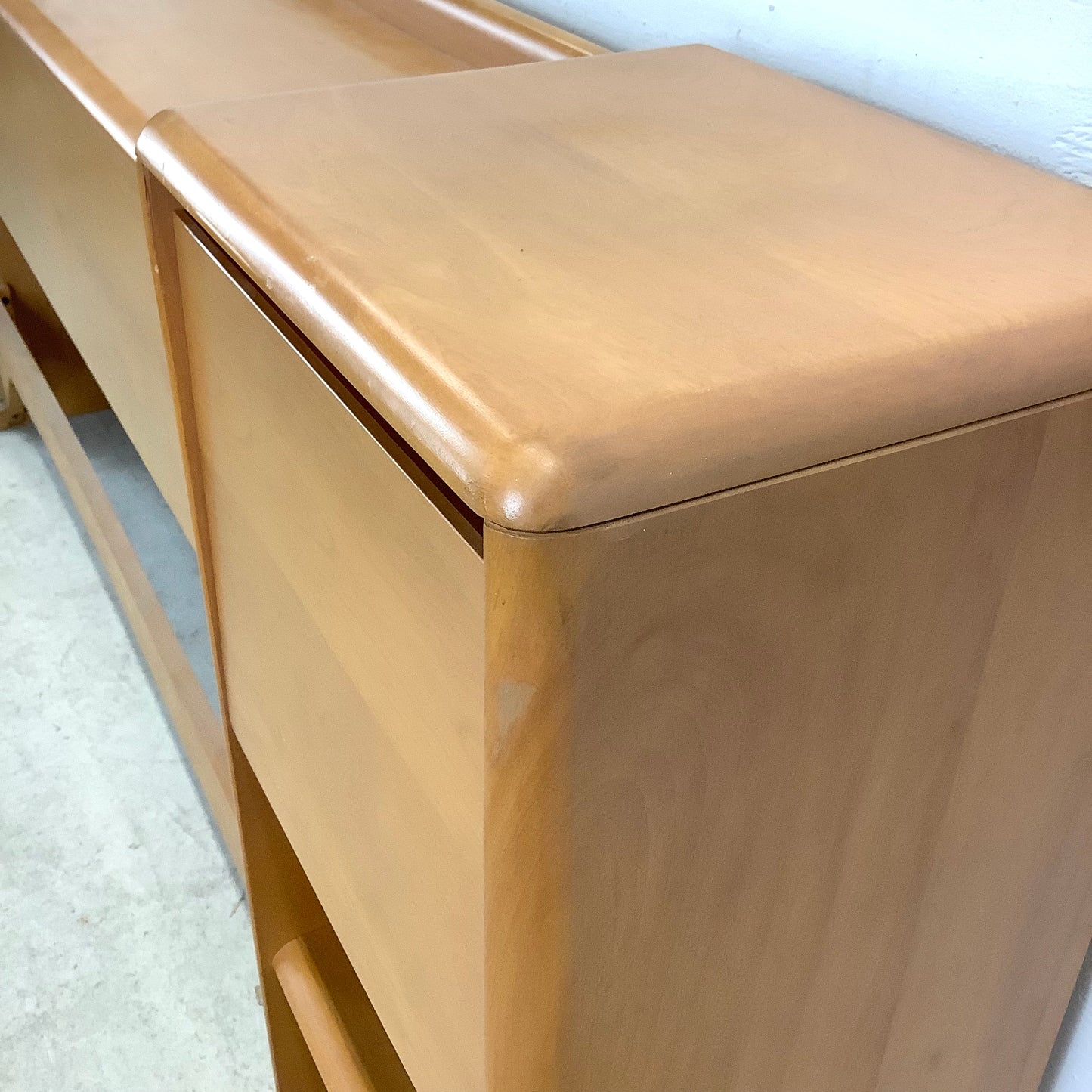 Vintage Storage Headboard With Built in Nightstands by Heywood-Wakefield