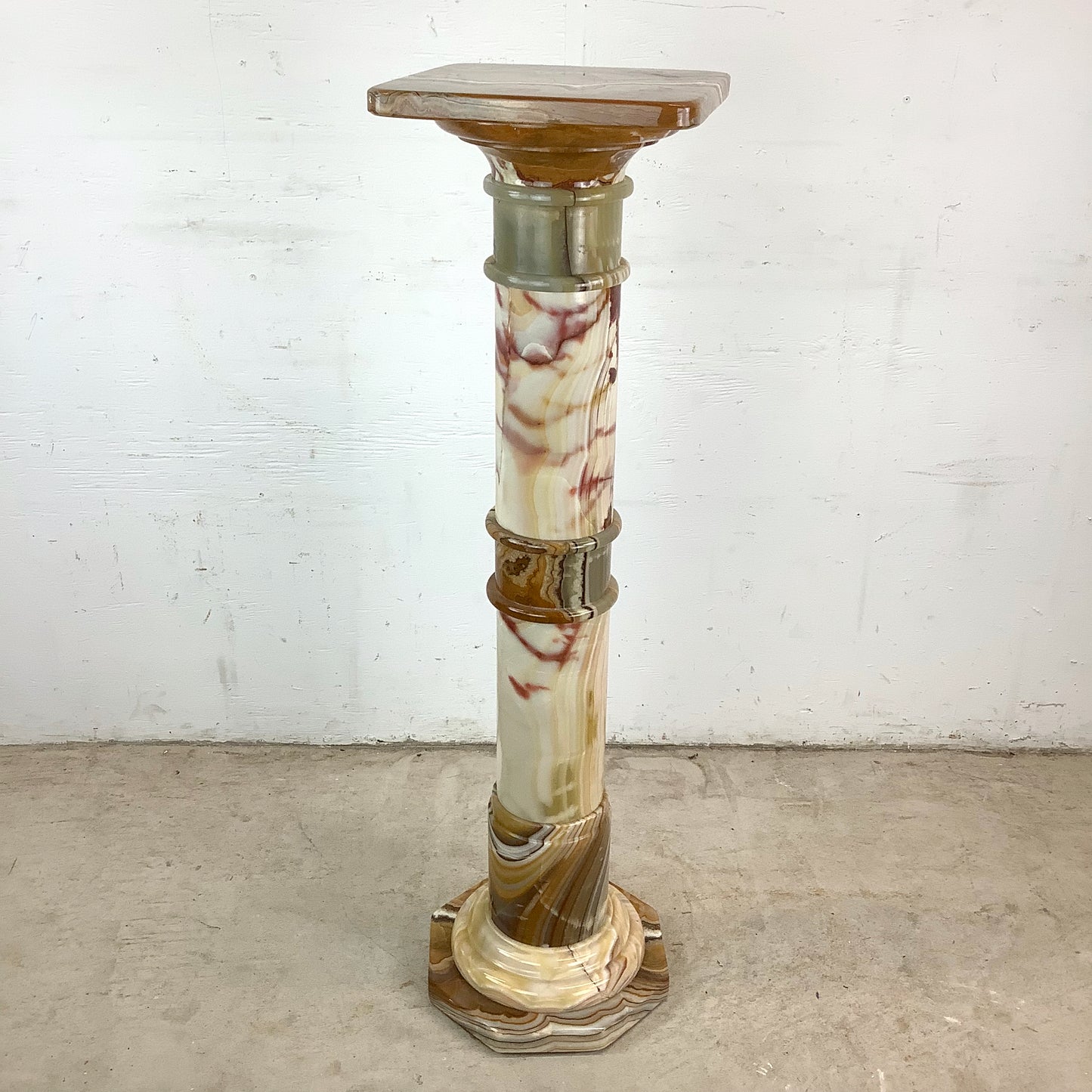 Vintage Column Pedestal with Vase