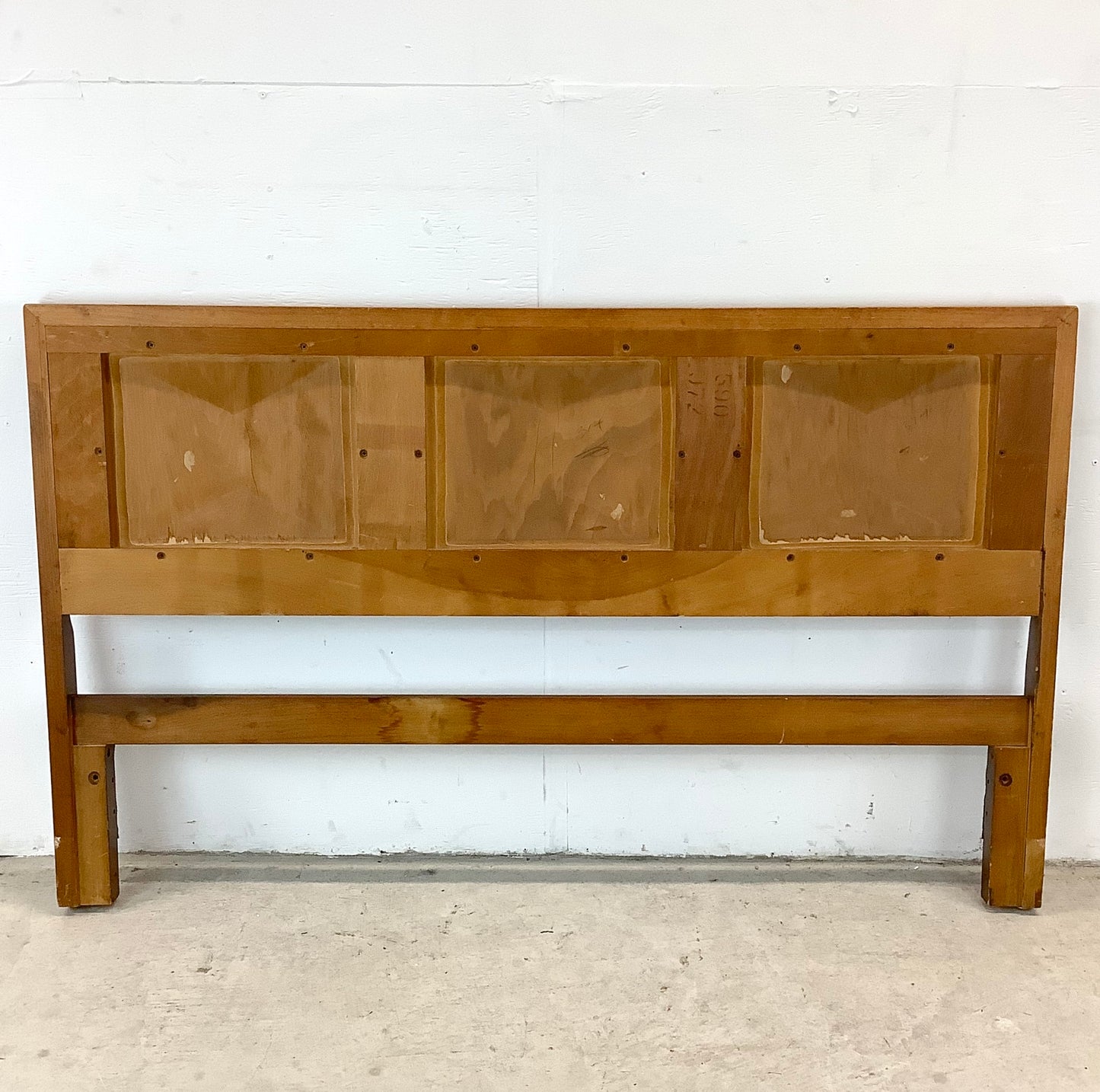 Mid-Century Walnut Diamond Front Bed Frame- Full