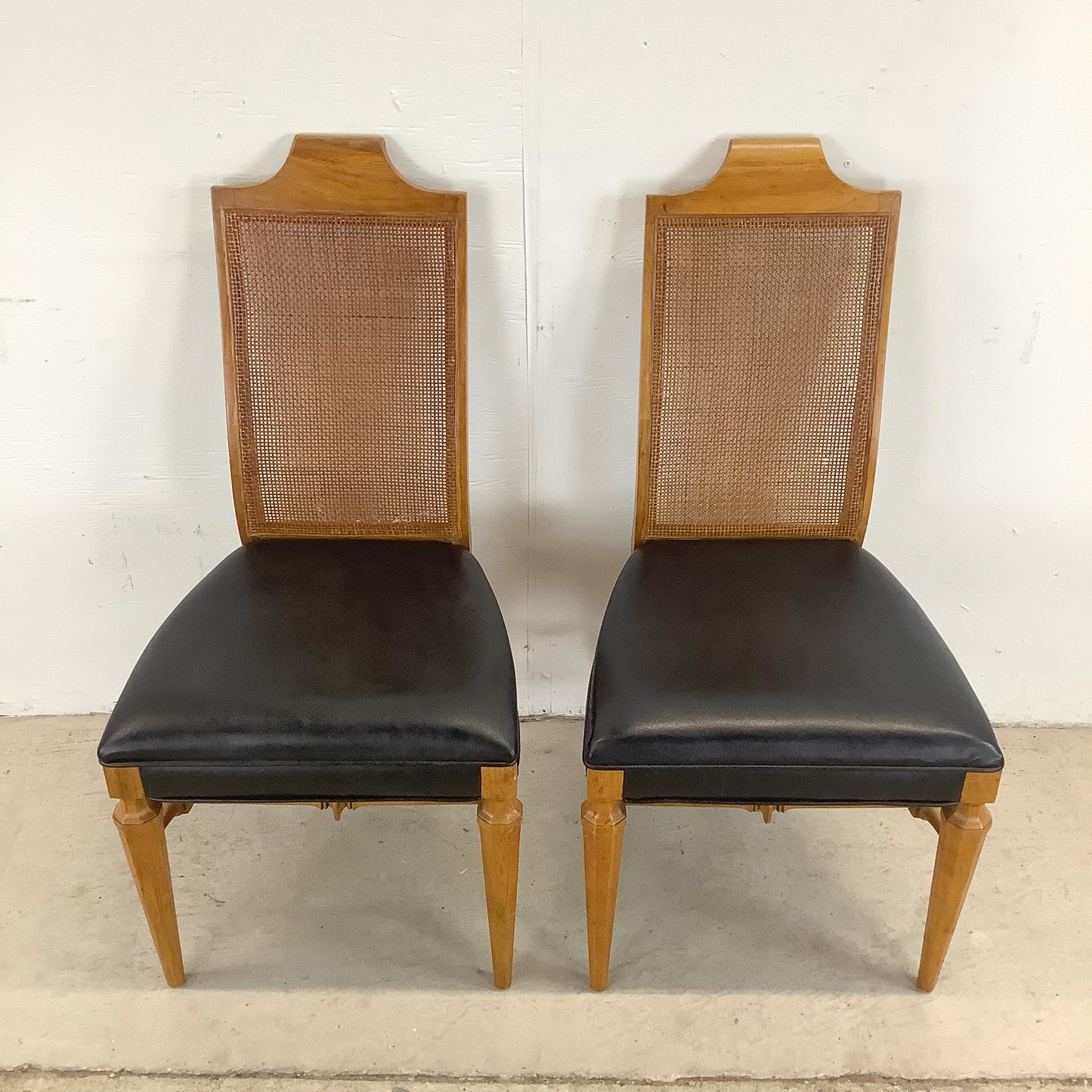 Vintage Cane Back Dining Chairs- 4