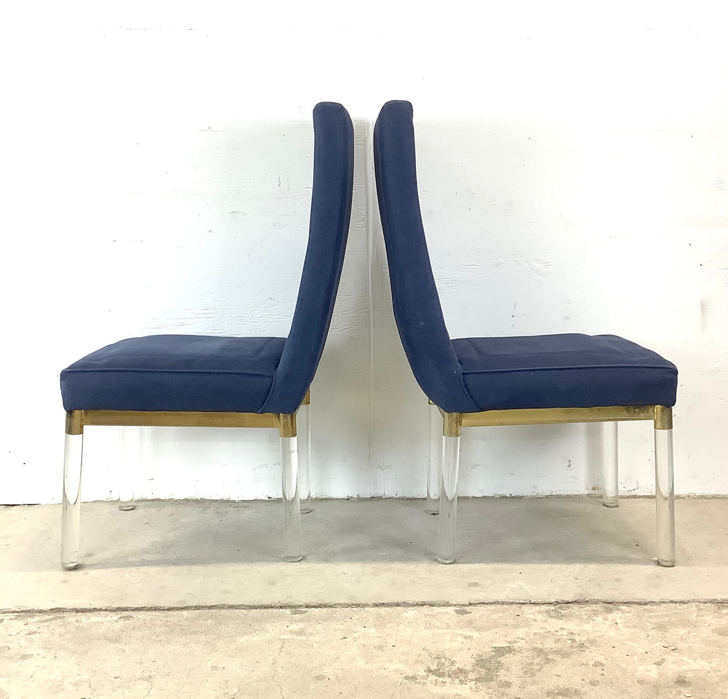 Vintage Modern Dining Chairs w/ Lucite Legs by Charles Hollis Jones- Six