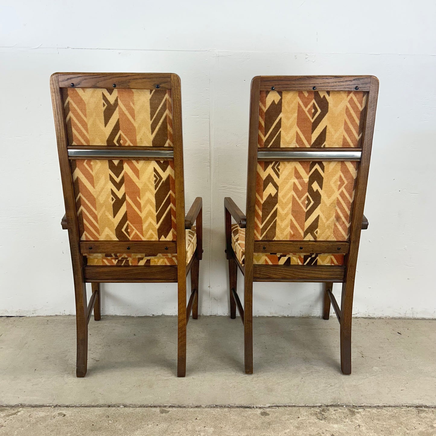 Vintage Modern High Back Dining Chairs- Set of Six