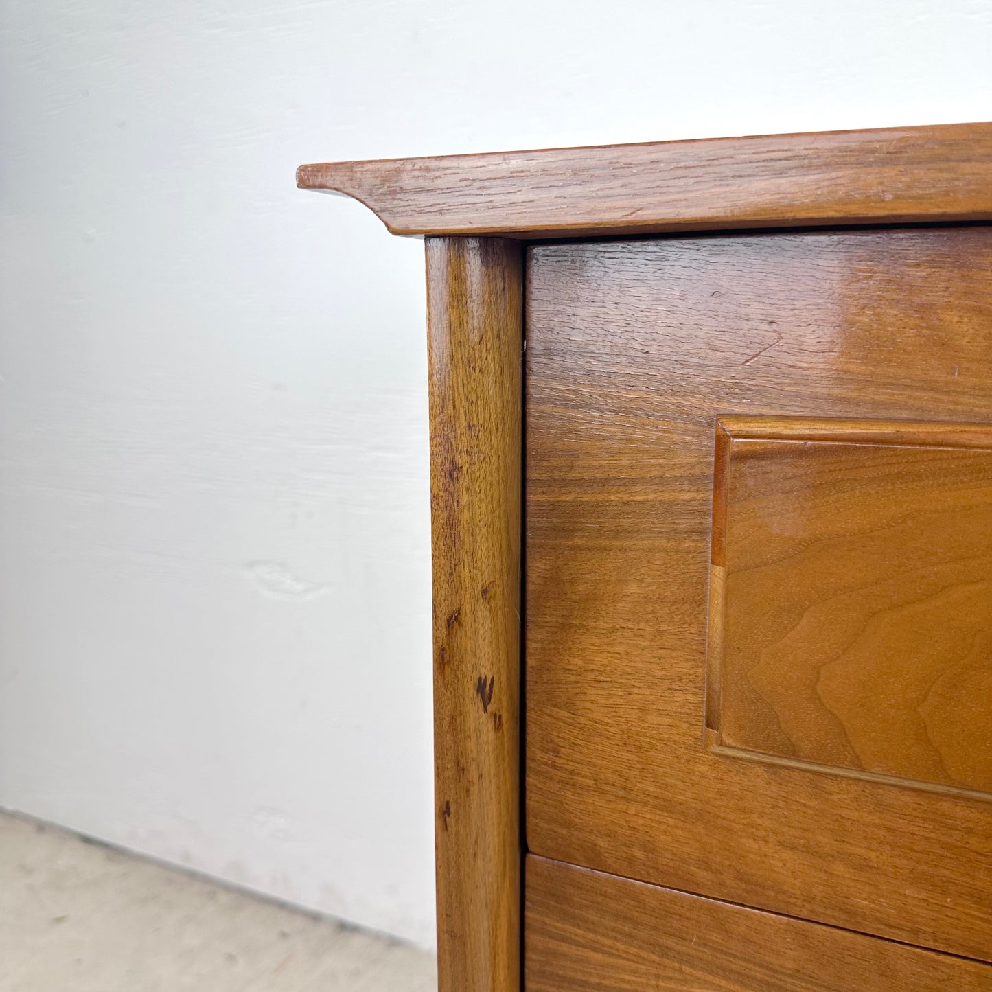 Mid-Century Two Drawer Nightstands with Drumstick Legs