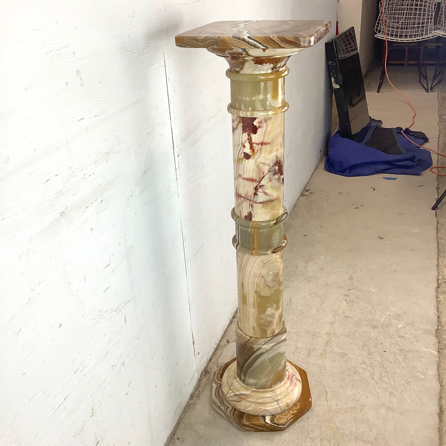 Vintage Column Pedestal with Vase