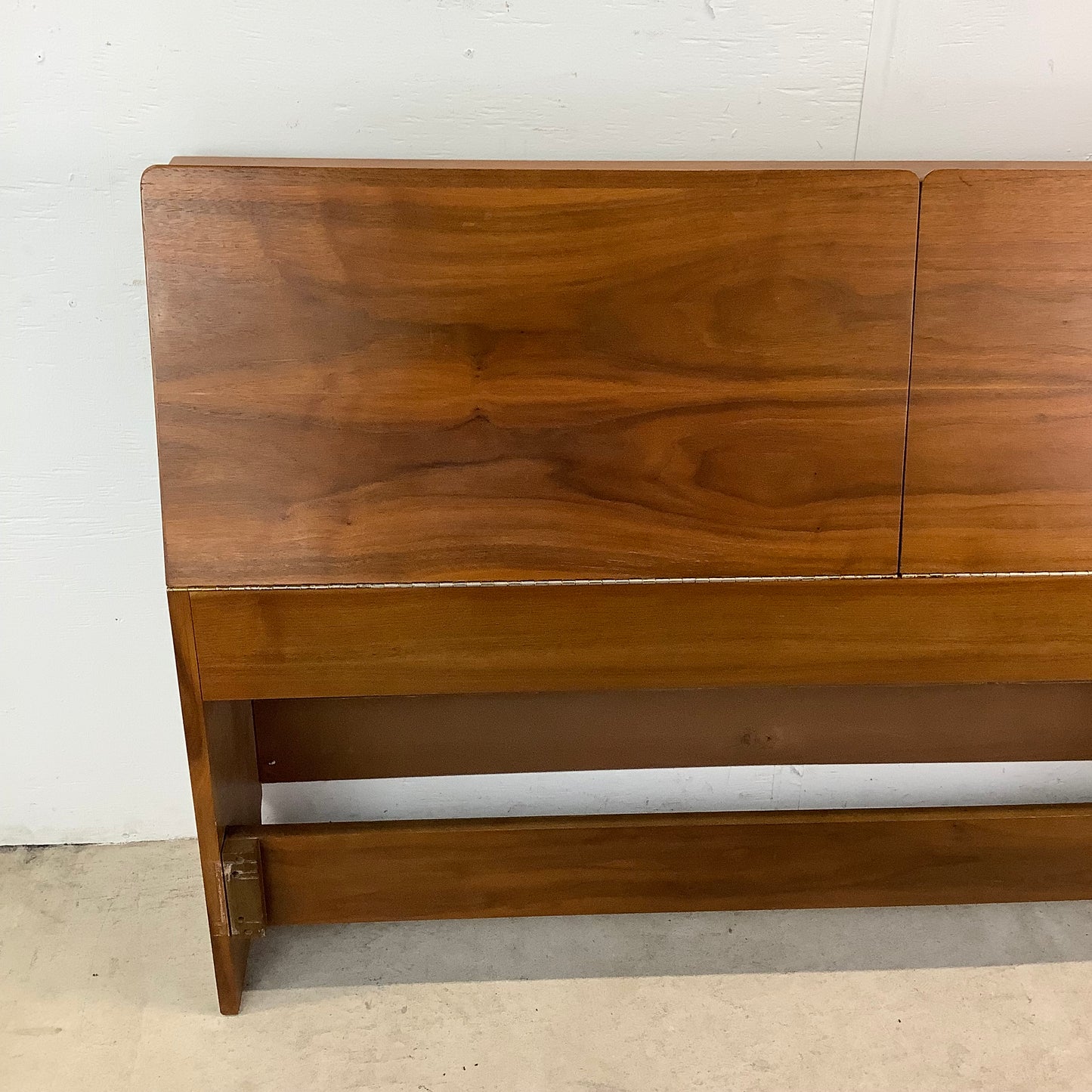 Vintage Walnut Storage Headboard- Full Size