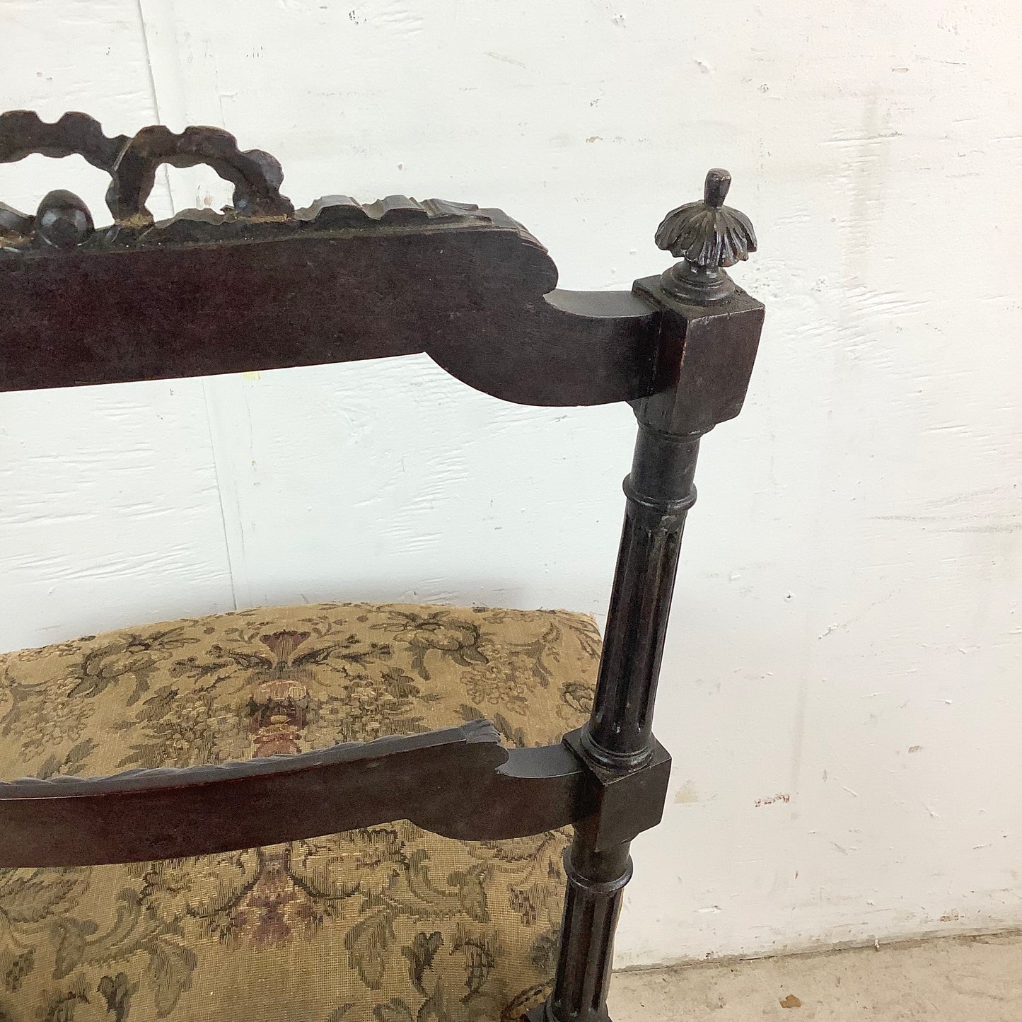 Graceful Napoleon III Style Side Chair with Floral Upholstery