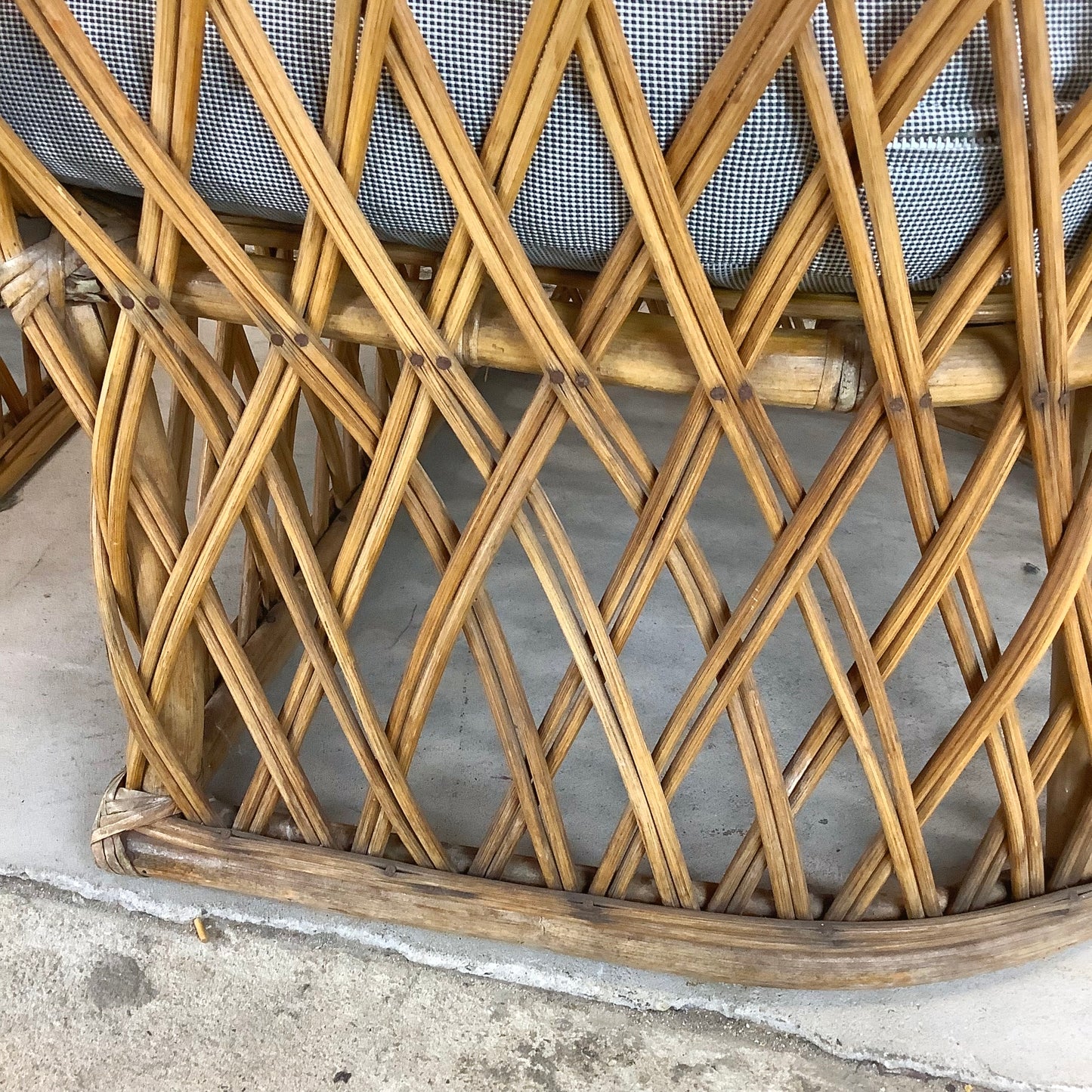 Vintage Split Reed Coastal Accent Chairs