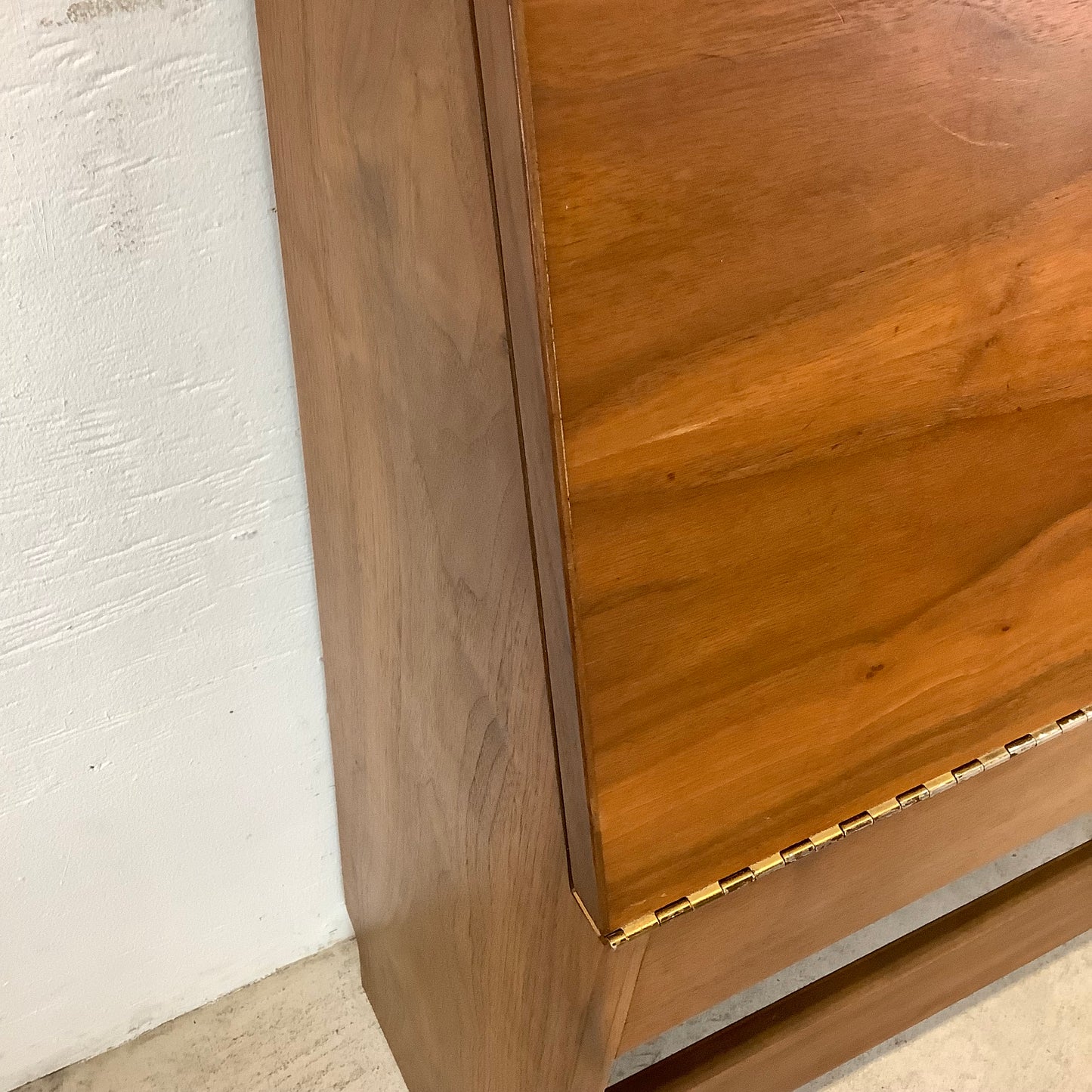 Vintage Walnut Storage Headboard- Full Size