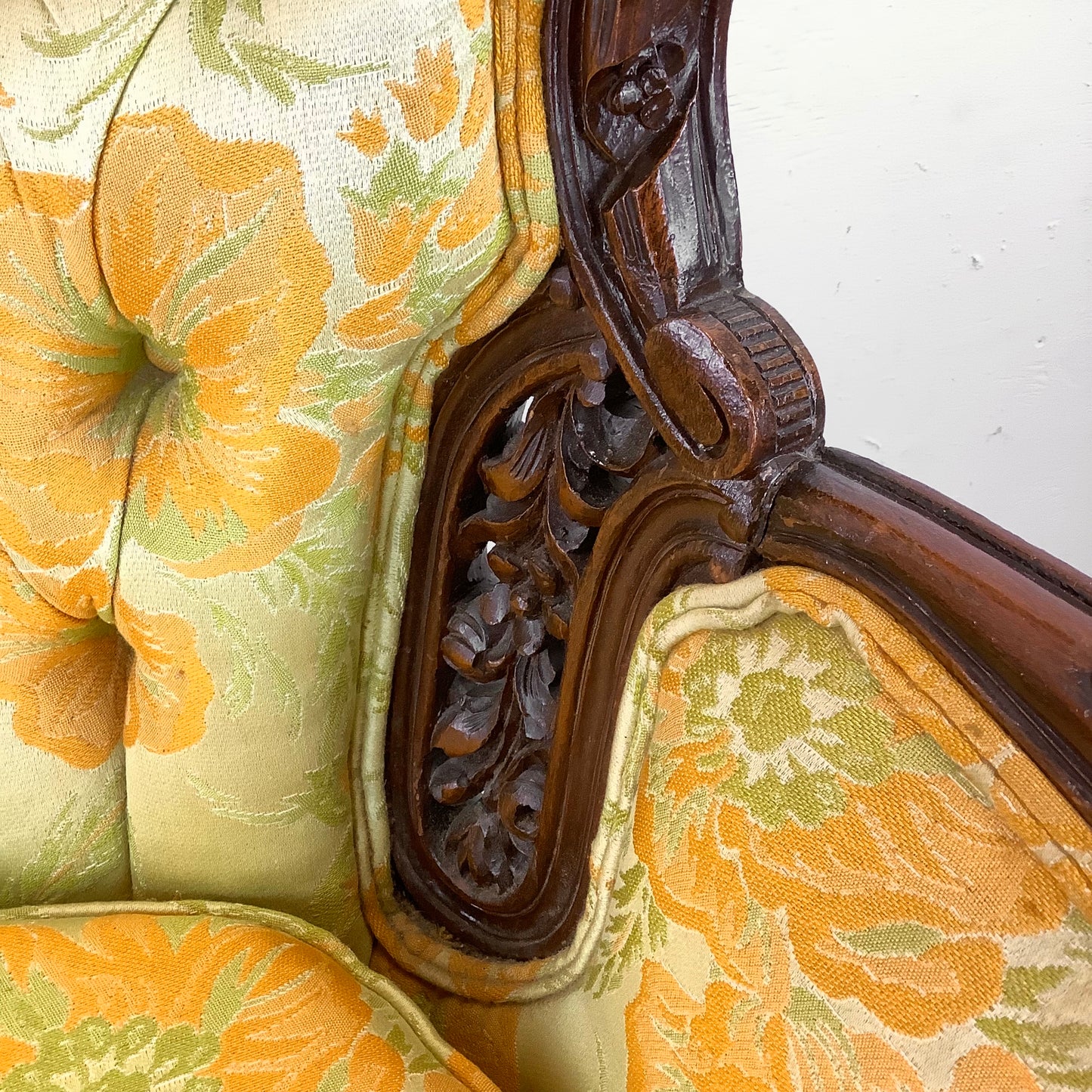 Vintage Louis XV Style Wingback Armchair