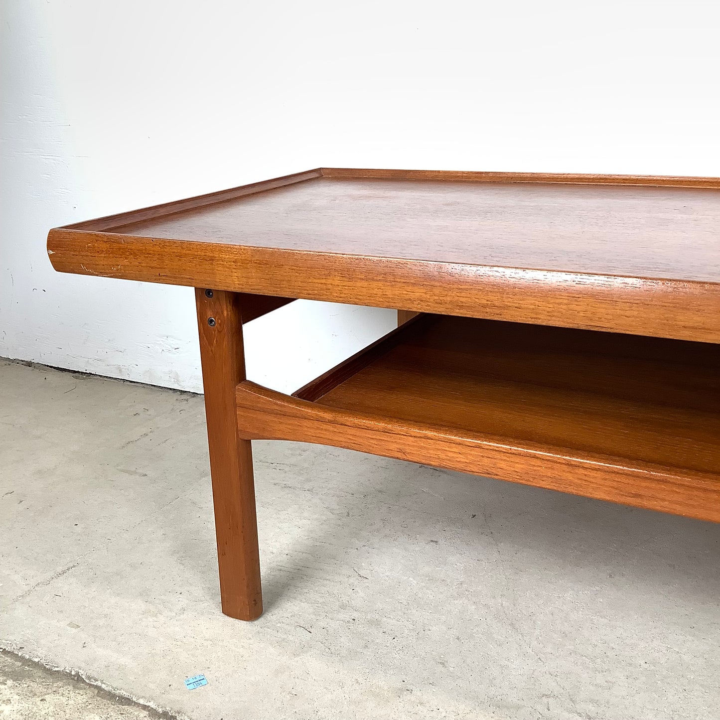 Scandinavian Modern Teak Raised Edge Coffee Table