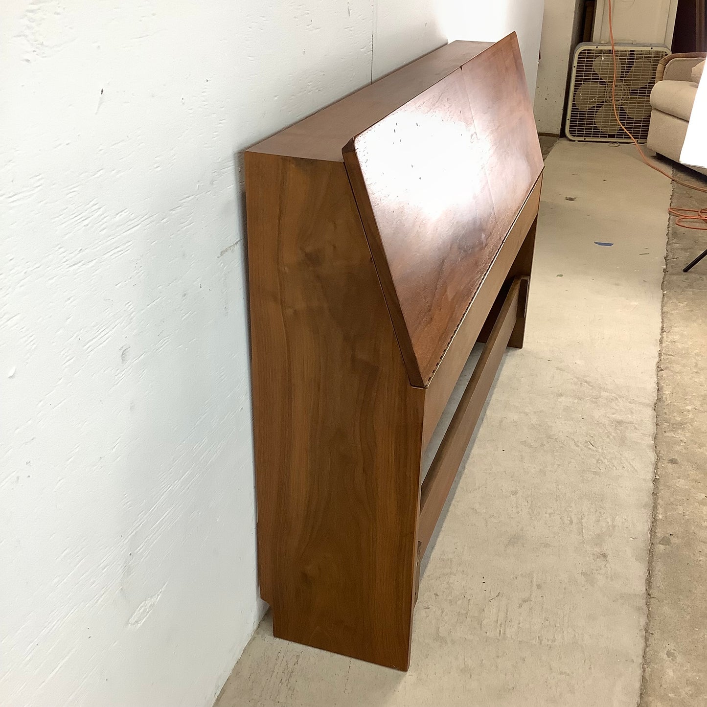 Vintage Walnut Storage Headboard- Full Size