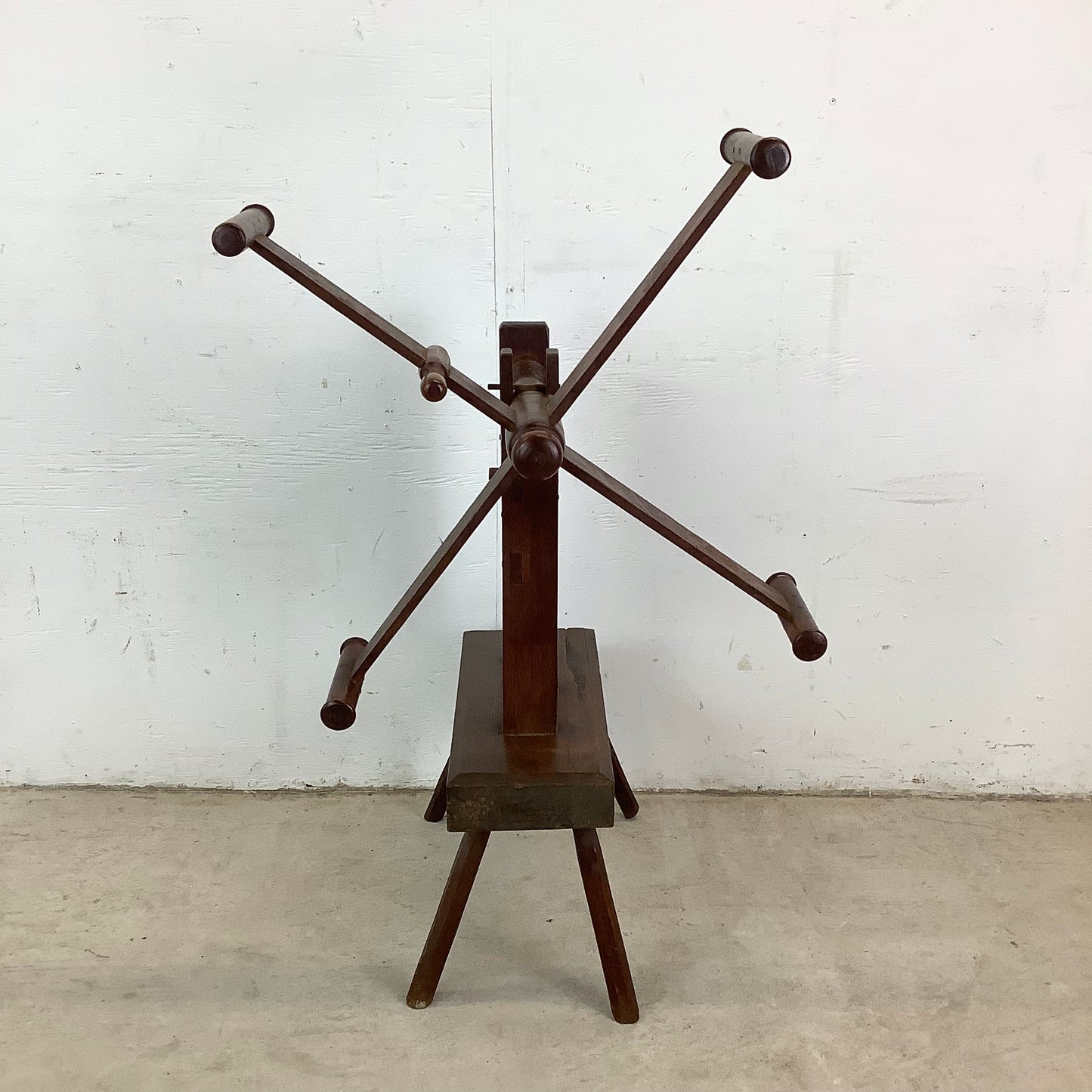 Vintage Wooden Yarn Winder – Functional Folk Sculpture