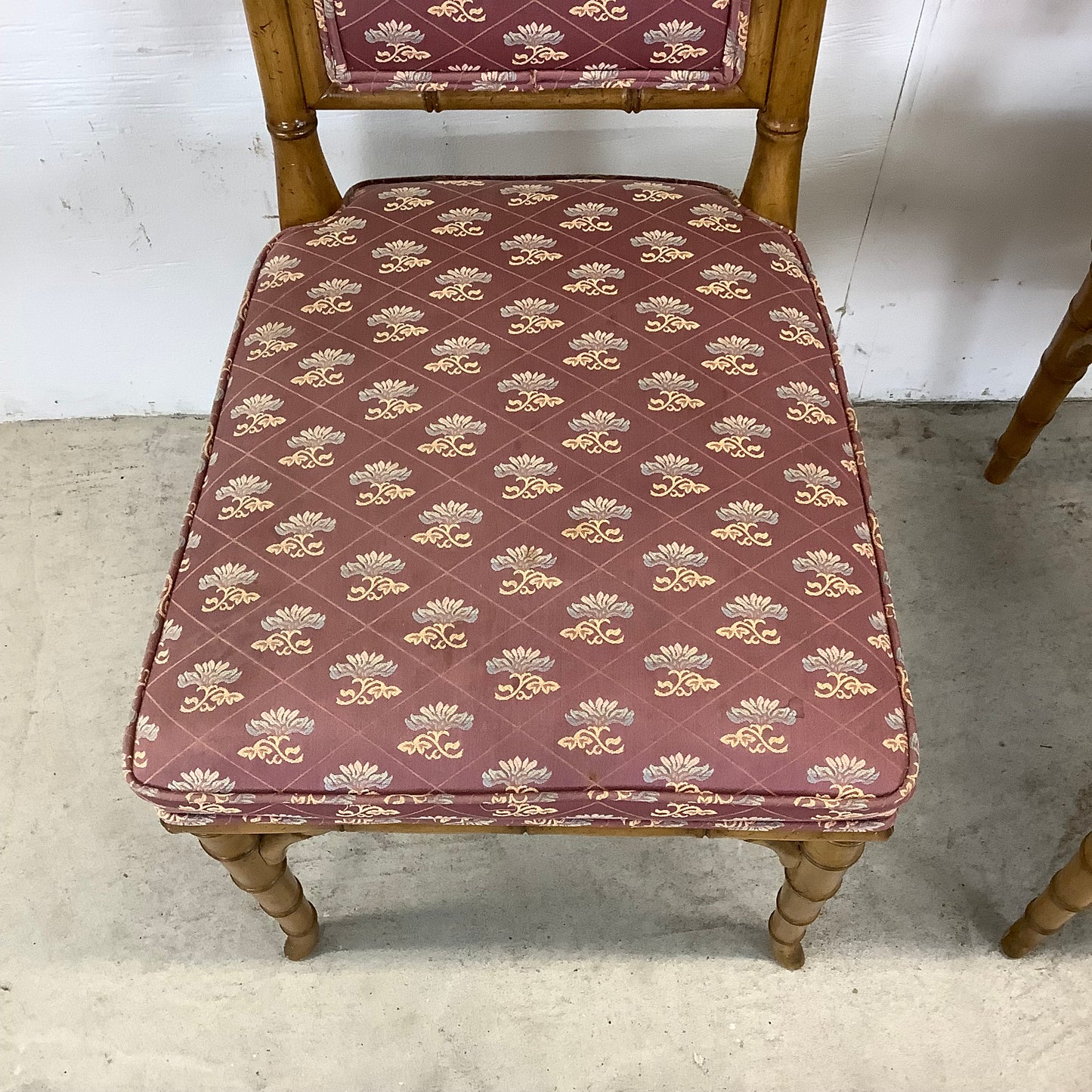 Vintage Regency Faux Bamboo Dining Chairs- set of Six
