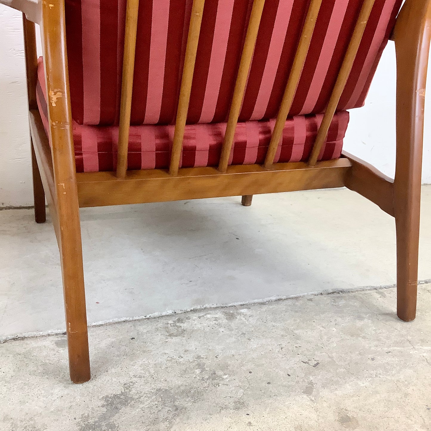 Pair Mid-Century Walnut Frame Lounge Chairs