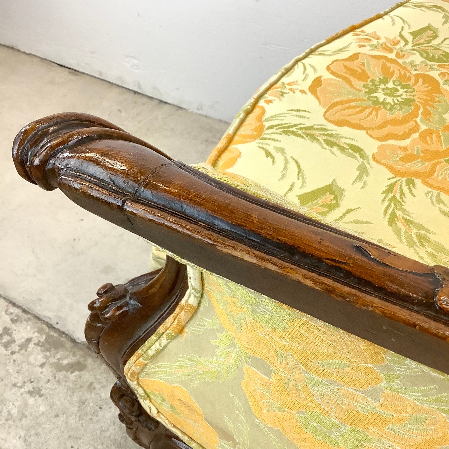 Vintage Louis XV Style Wingback Armchair