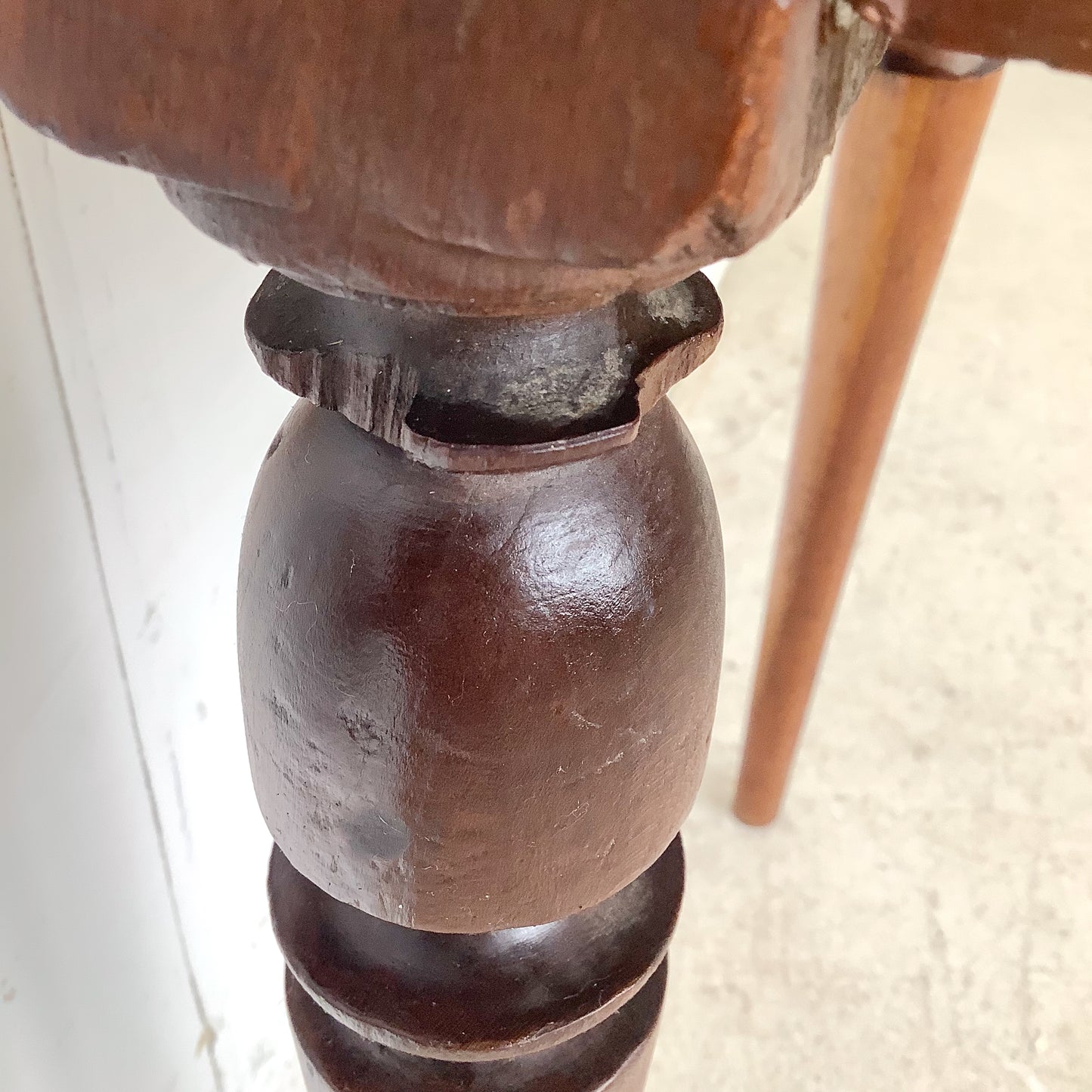 19th Century French Provincial Hand-Carved Walnut Side Table