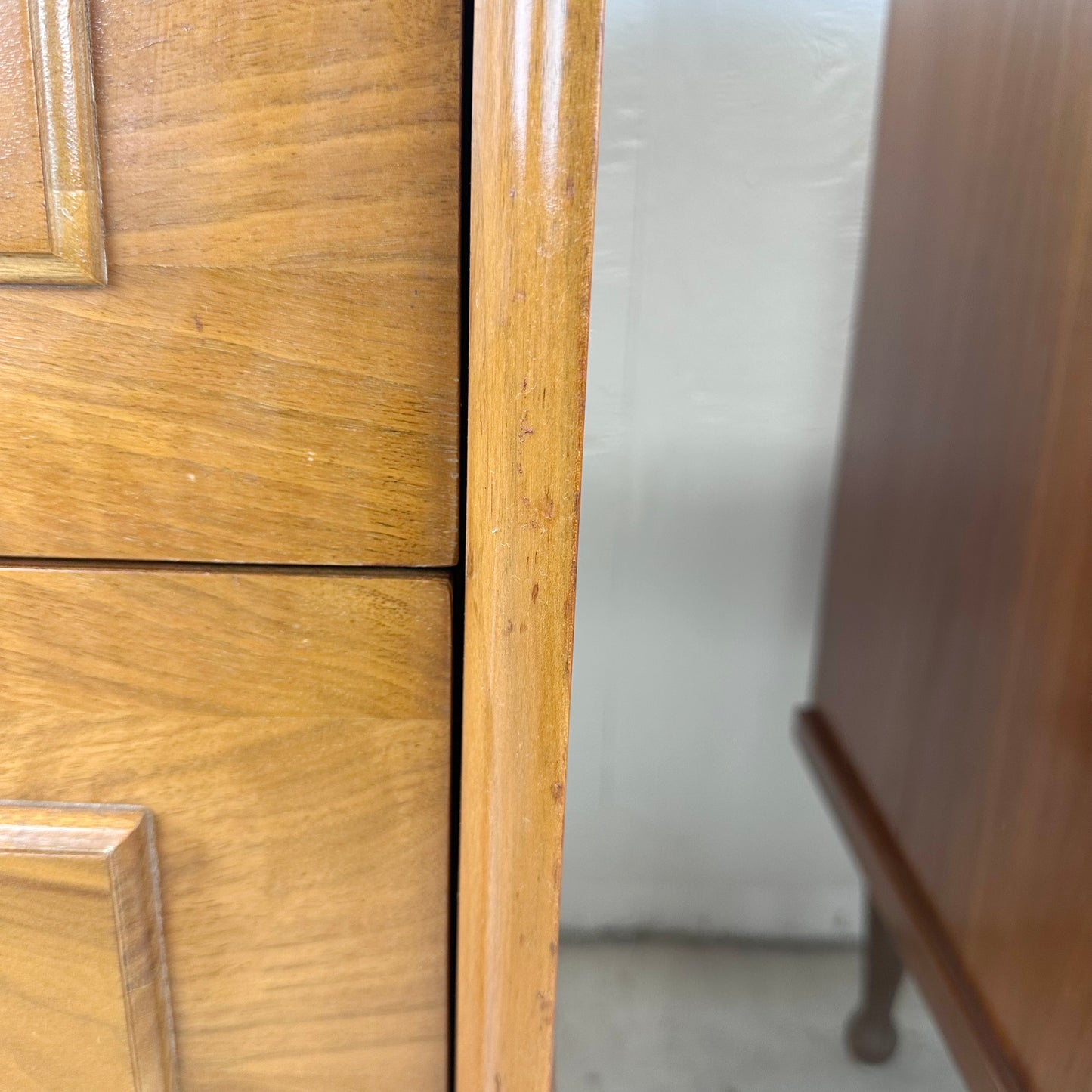 Mid-Century Two Drawer Nightstands with Drumstick Legs