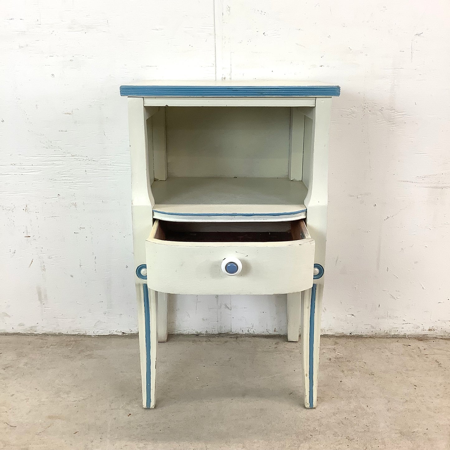 Vintage Neoclassical Nightstand with Drawer