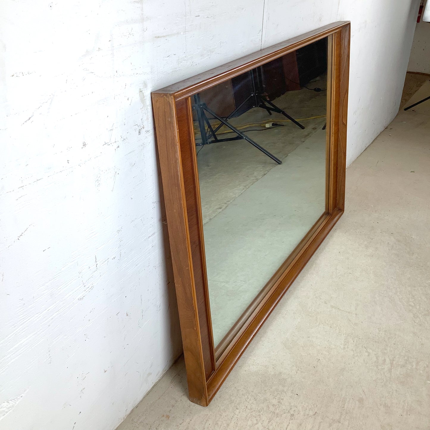 Large Mid-Century American Walnut & Pecan Mirror
