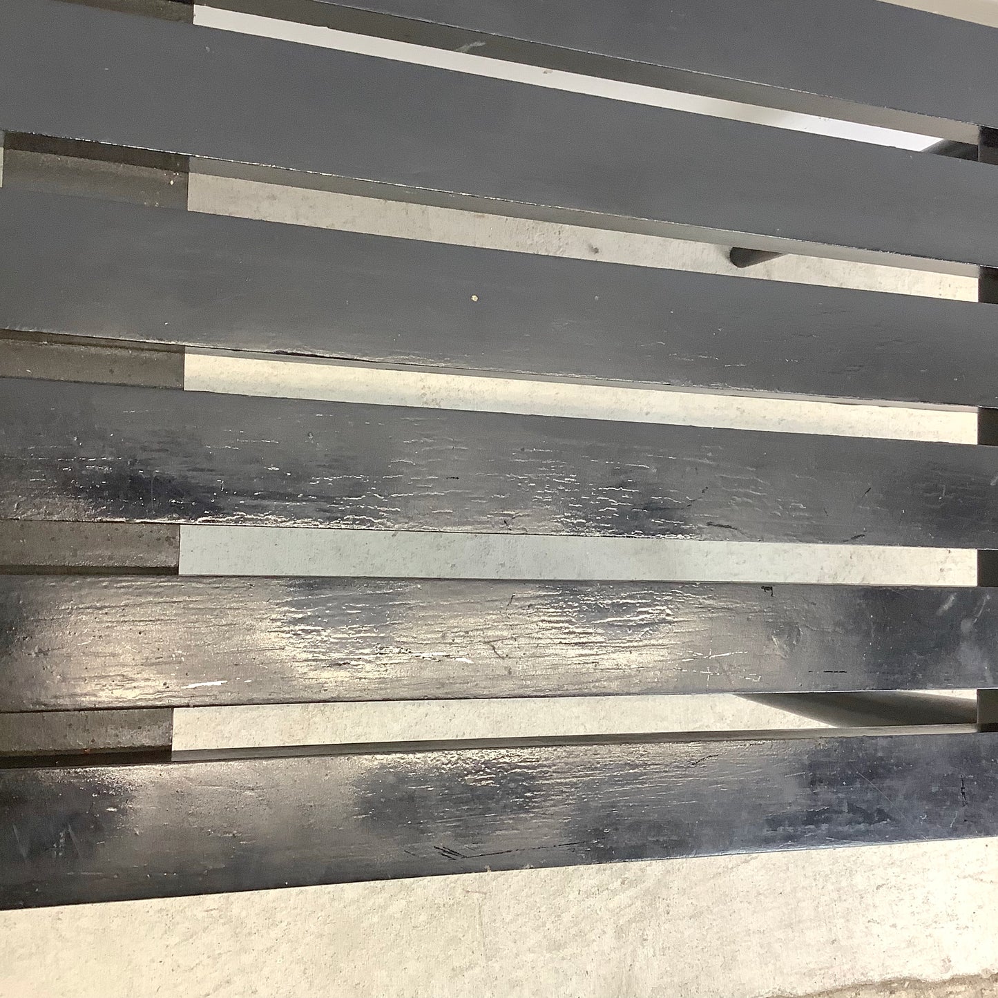 Vintage Modern Black Slat Coffee Table or Bench